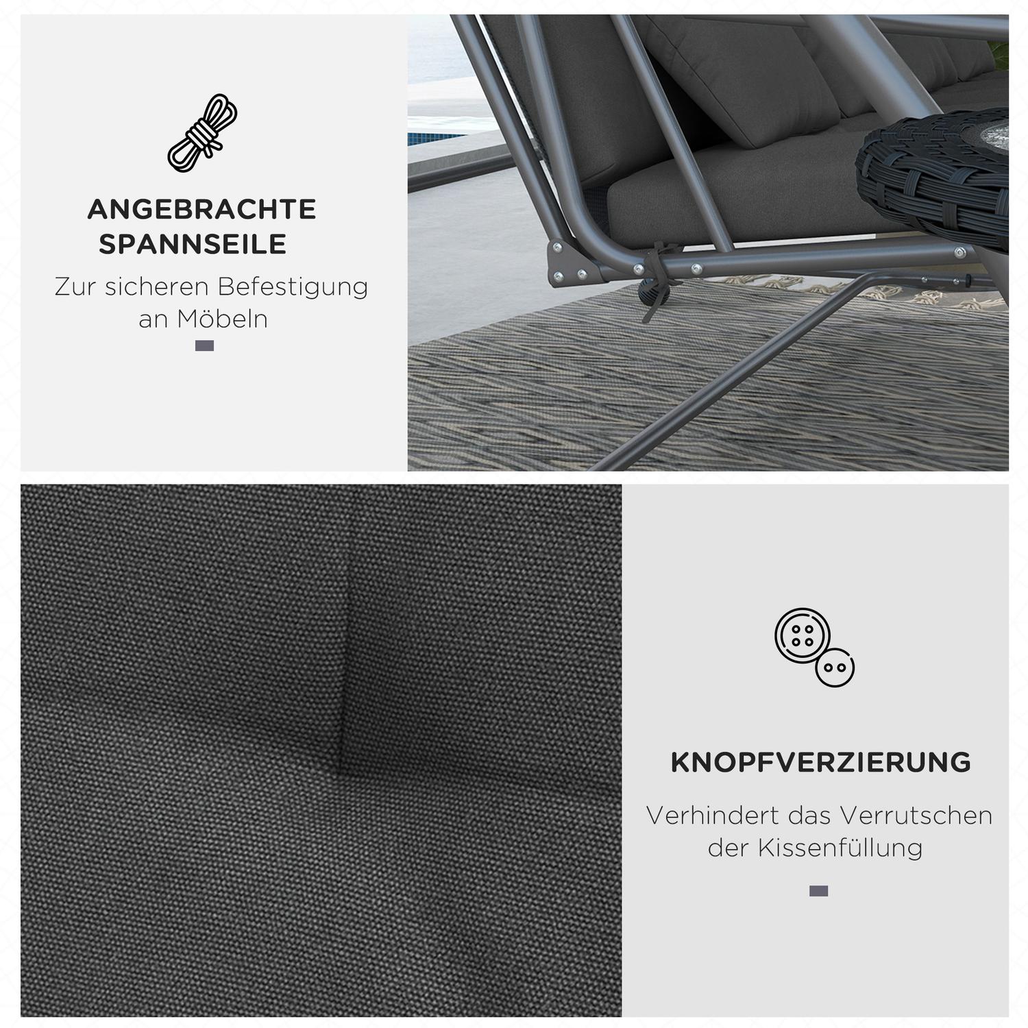 Porch Swing Kuddset – Mörkgrå, 170 cm