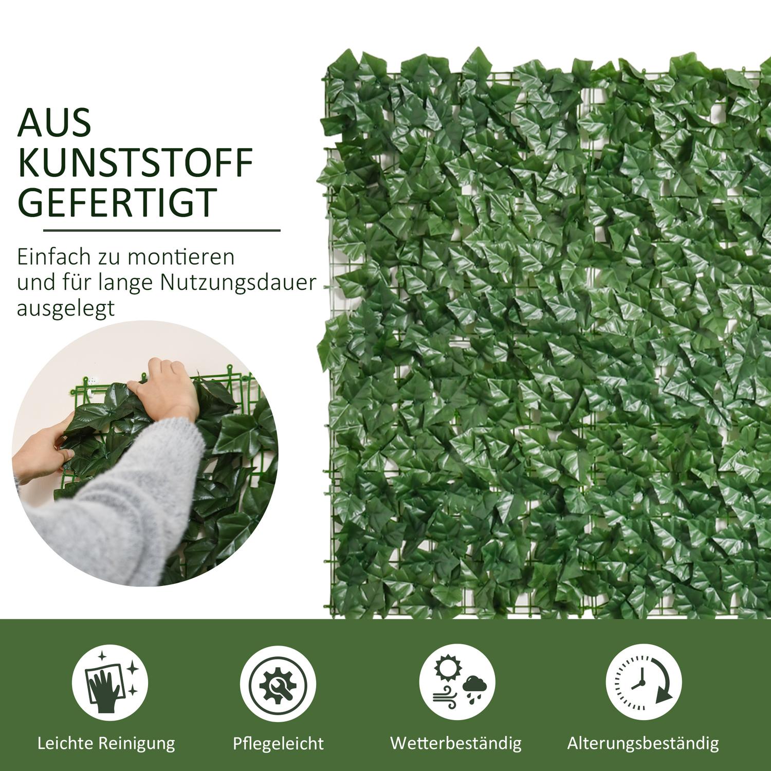 Artificiell integritetshäck – mörkgrön, 300x100cm, trädgård & uteplats
