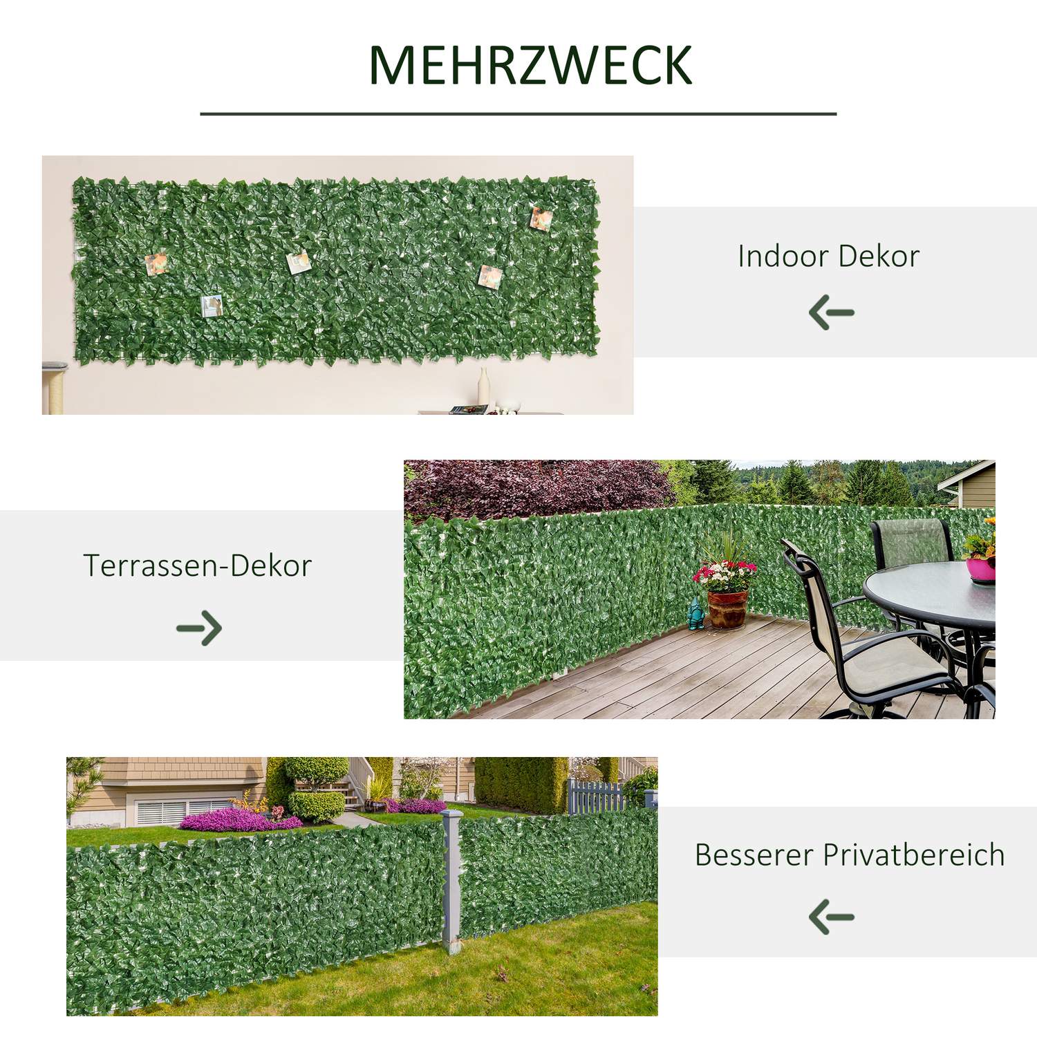 Artificiell integritetshäck – mörkgrön, 300x100cm, trädgård & uteplats