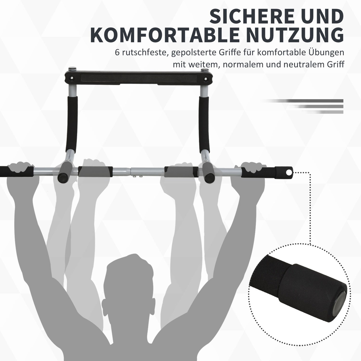 Pull-Up Bar Steel & Foam – Multifunktionell dörrtränare