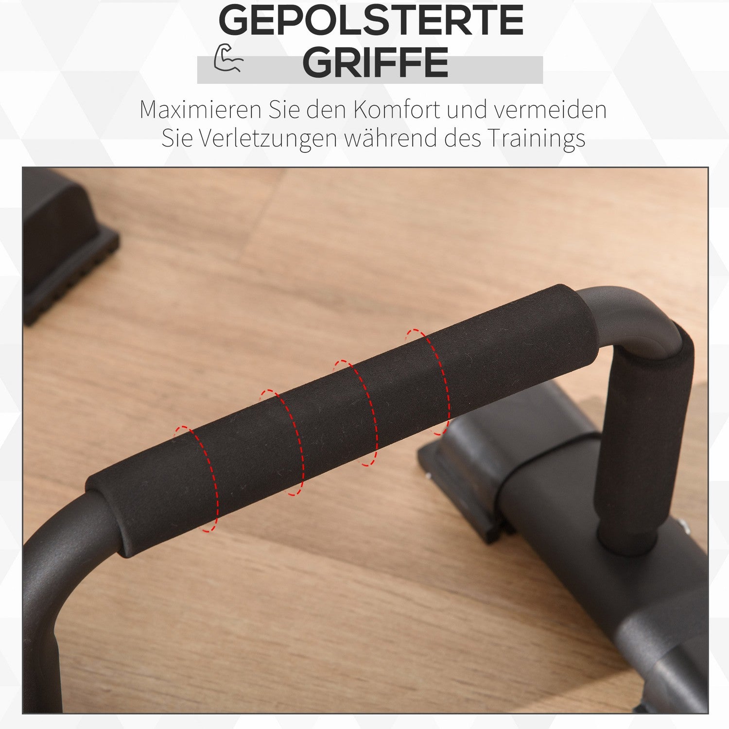 Halkfria push-up-stänger i stål med 2 st