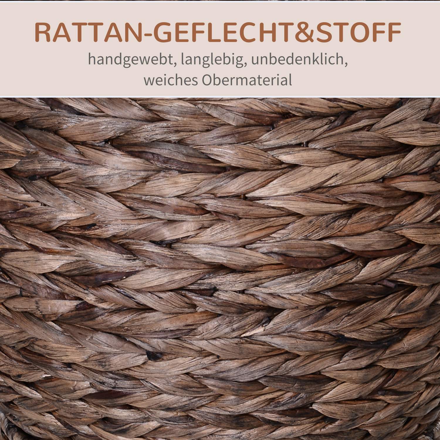 Rattan Cat Basket – Mysig vattenhyacintgrotta, mörkbrun