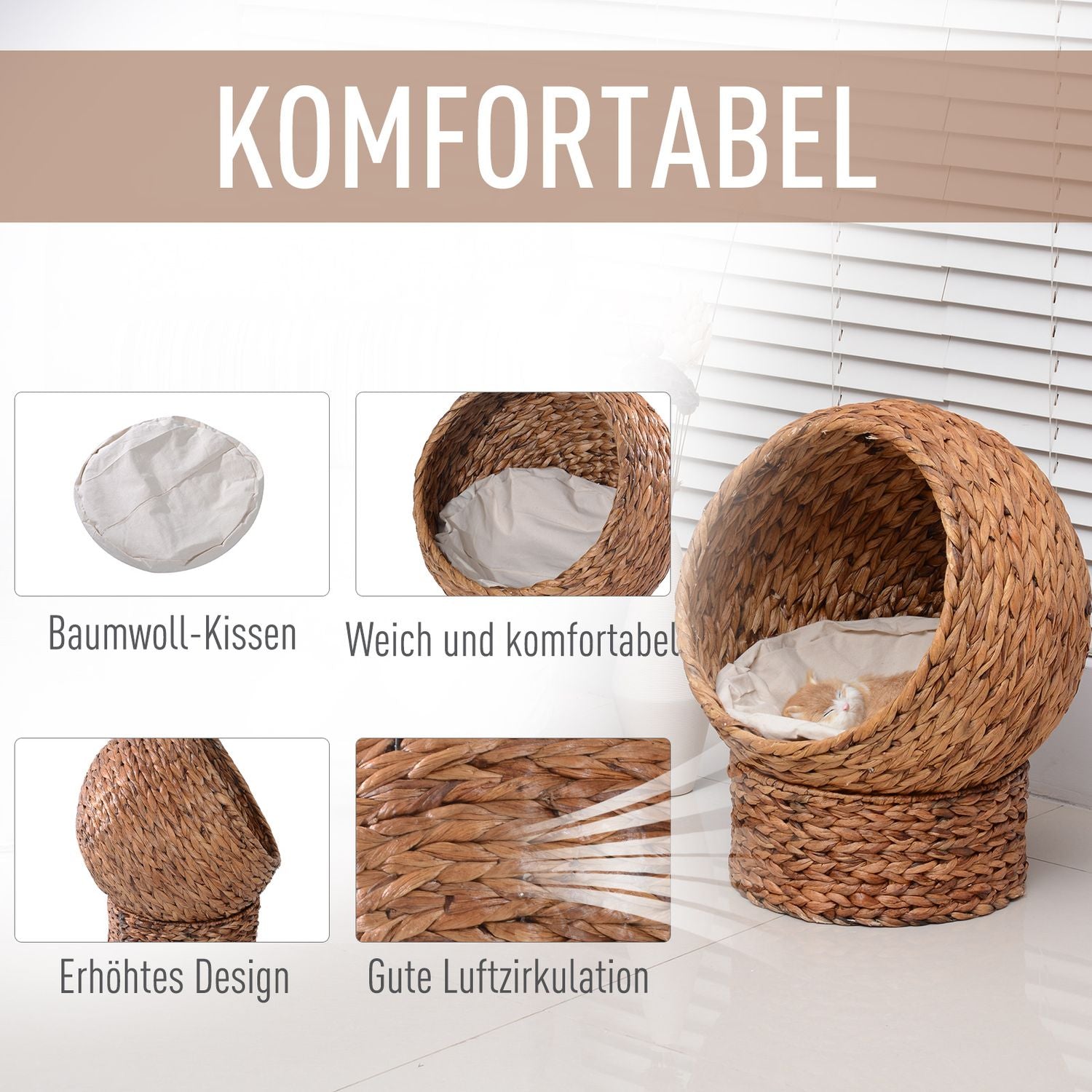Rattan Cat Bed with Dyna – Bekväm och snygg design