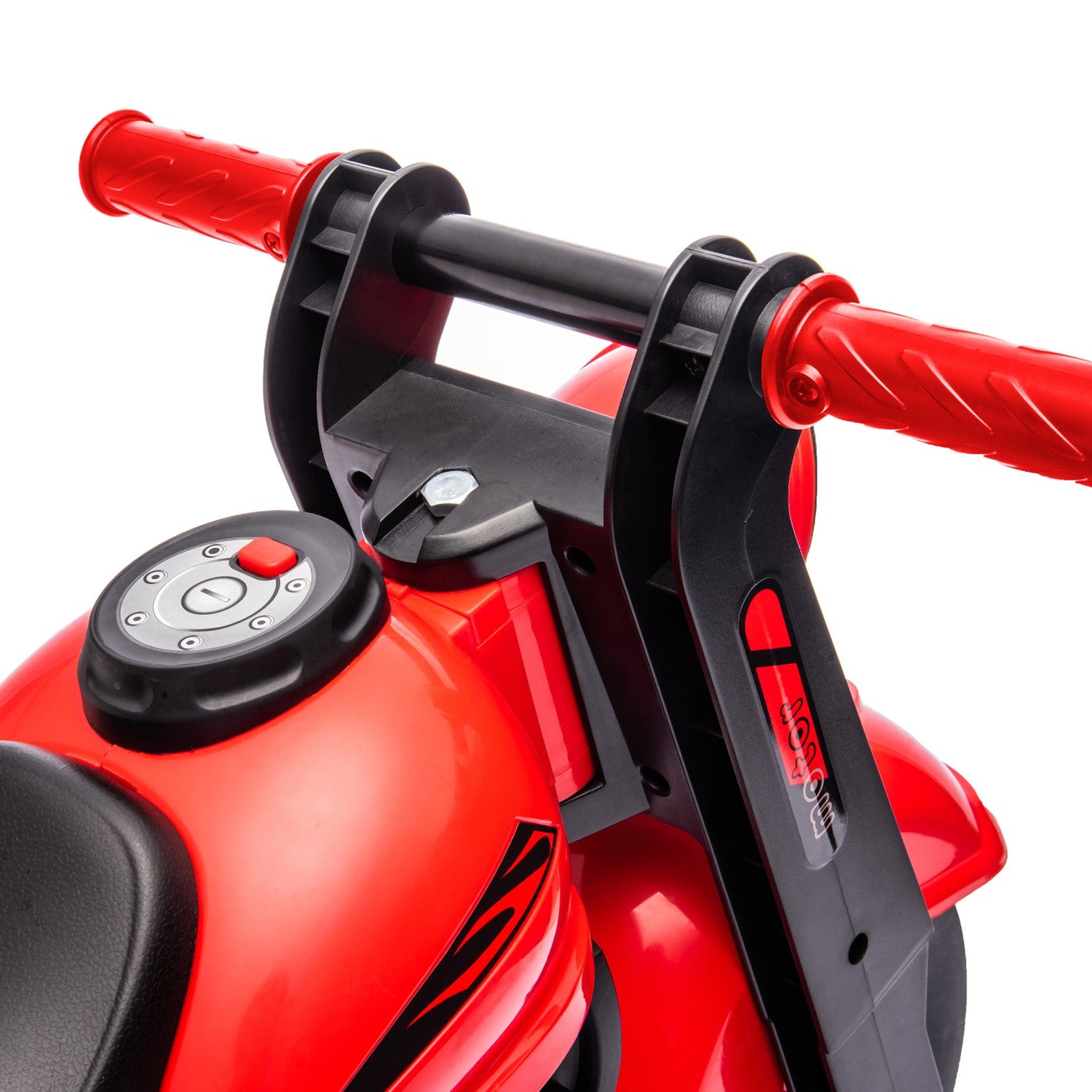 Röd åkbil för barn 2-5 år, musik och bubbelfunktion