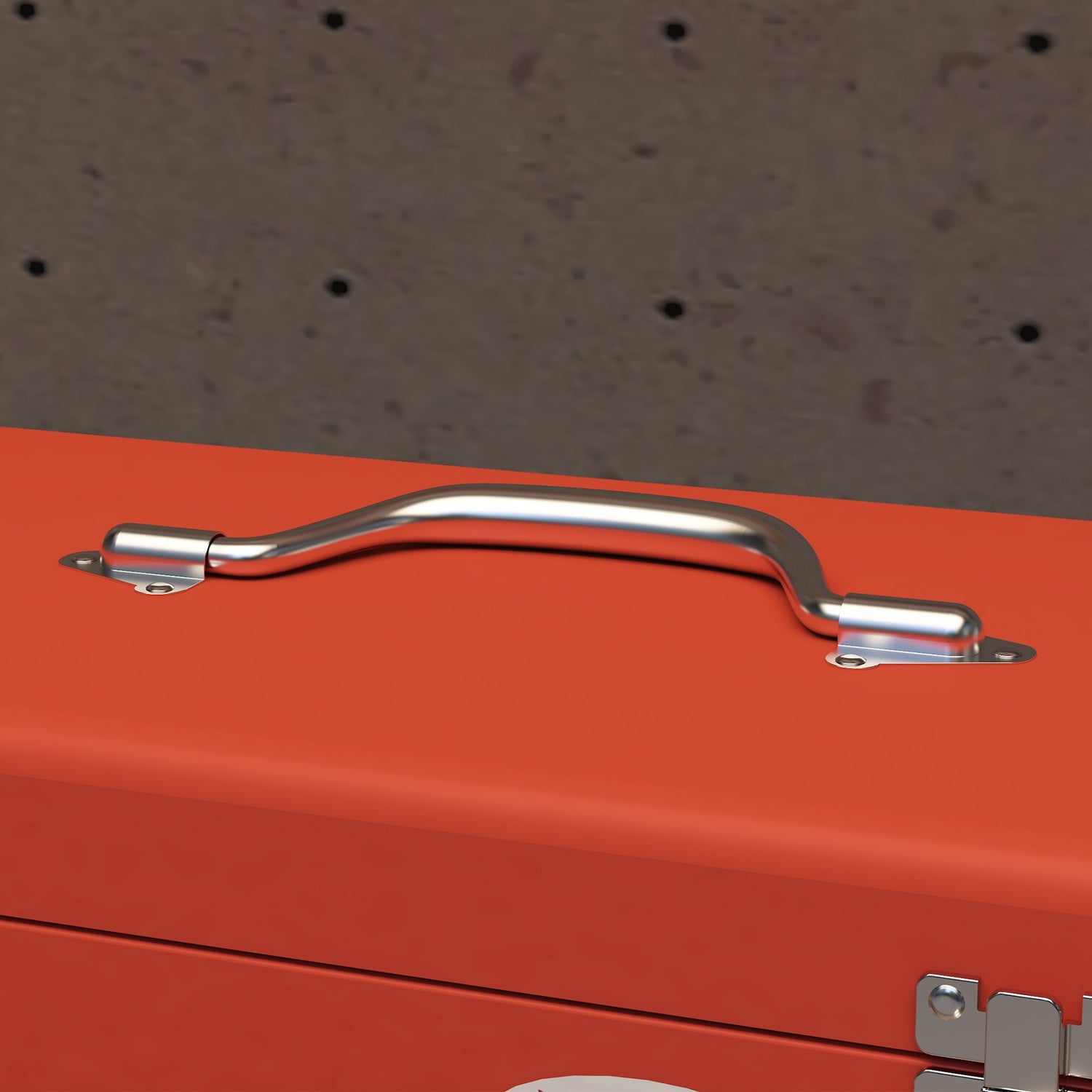 Röd stålverktygslåda med 3 lådor – 45 x 24 x 27 cm