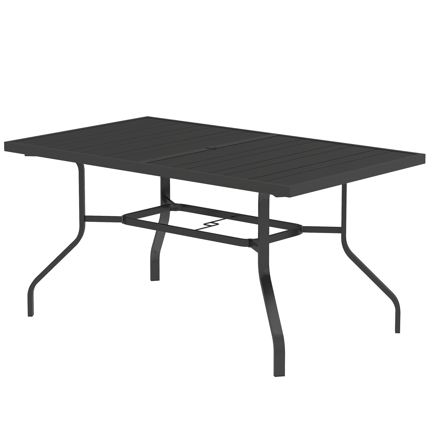 Rektangulärt Utomhusmatbord i stål, väderbeständigt, 152x90 cm