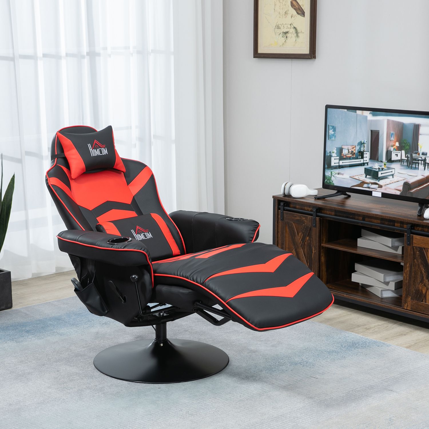 Ergonomisk vilstol Loungestol, konstläder, massagefunktion