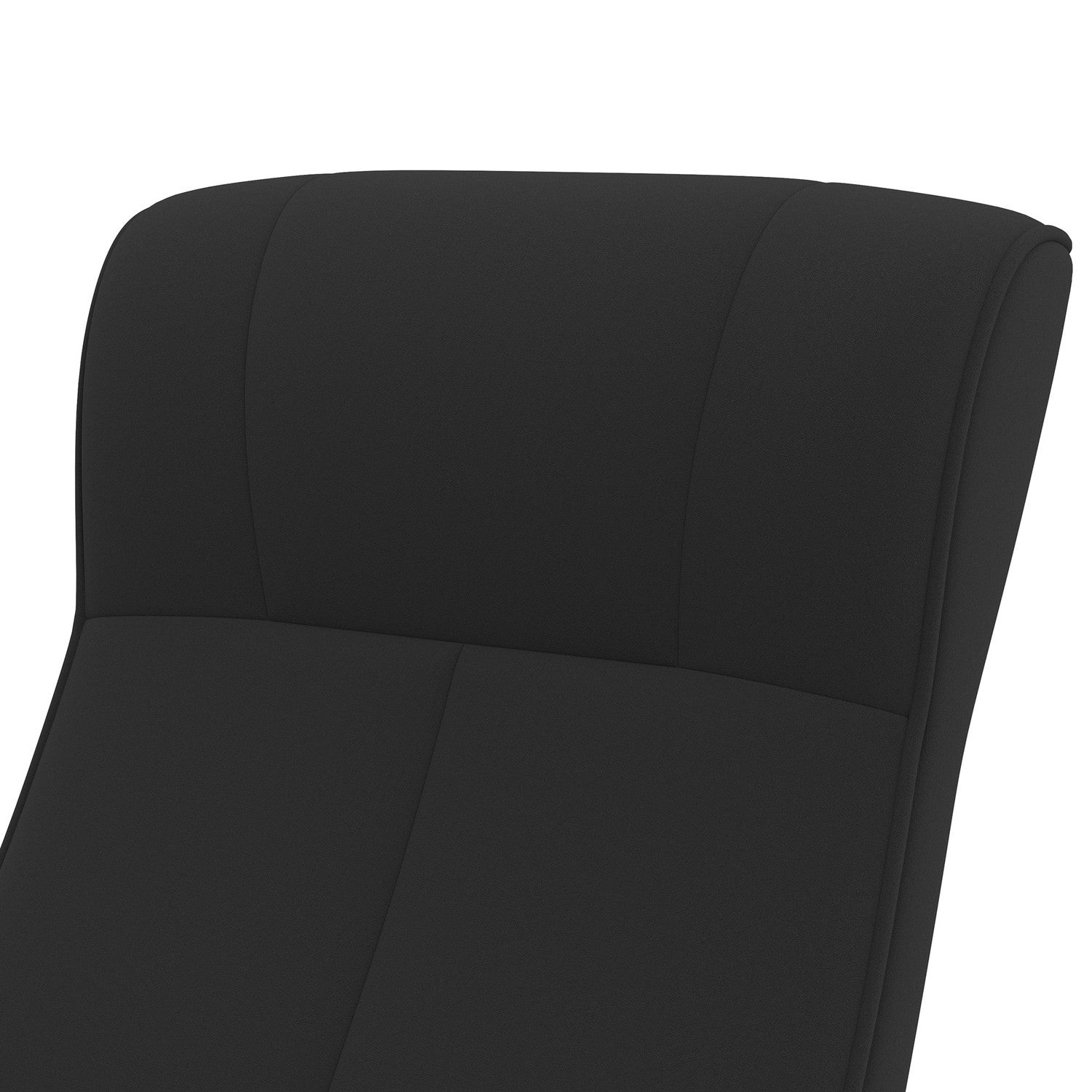 Svart vilstol i mikrofiber med pall, 150 kg Kapacitet