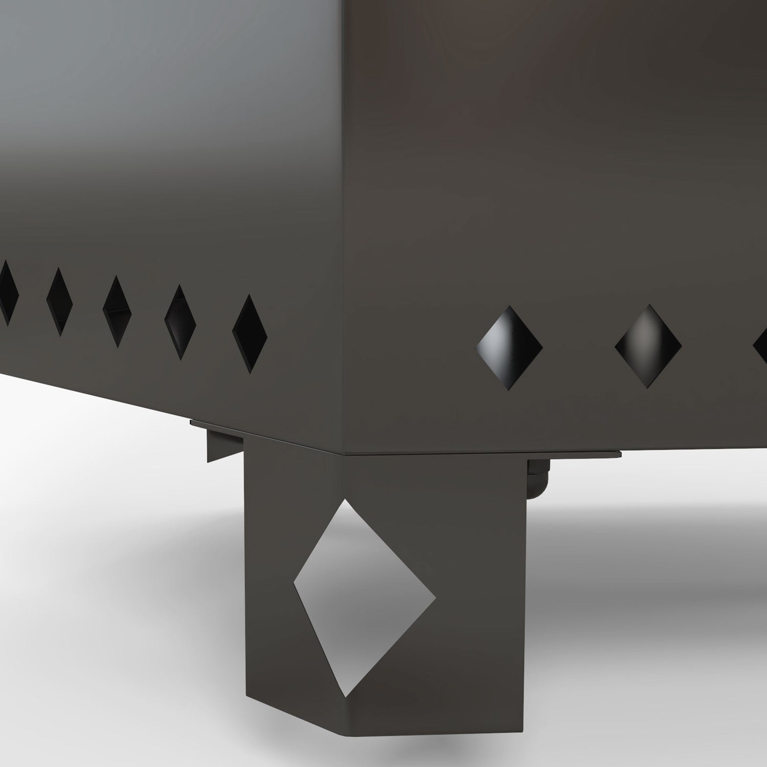 Rökfri svart metall eldkorg för uteplats och camping