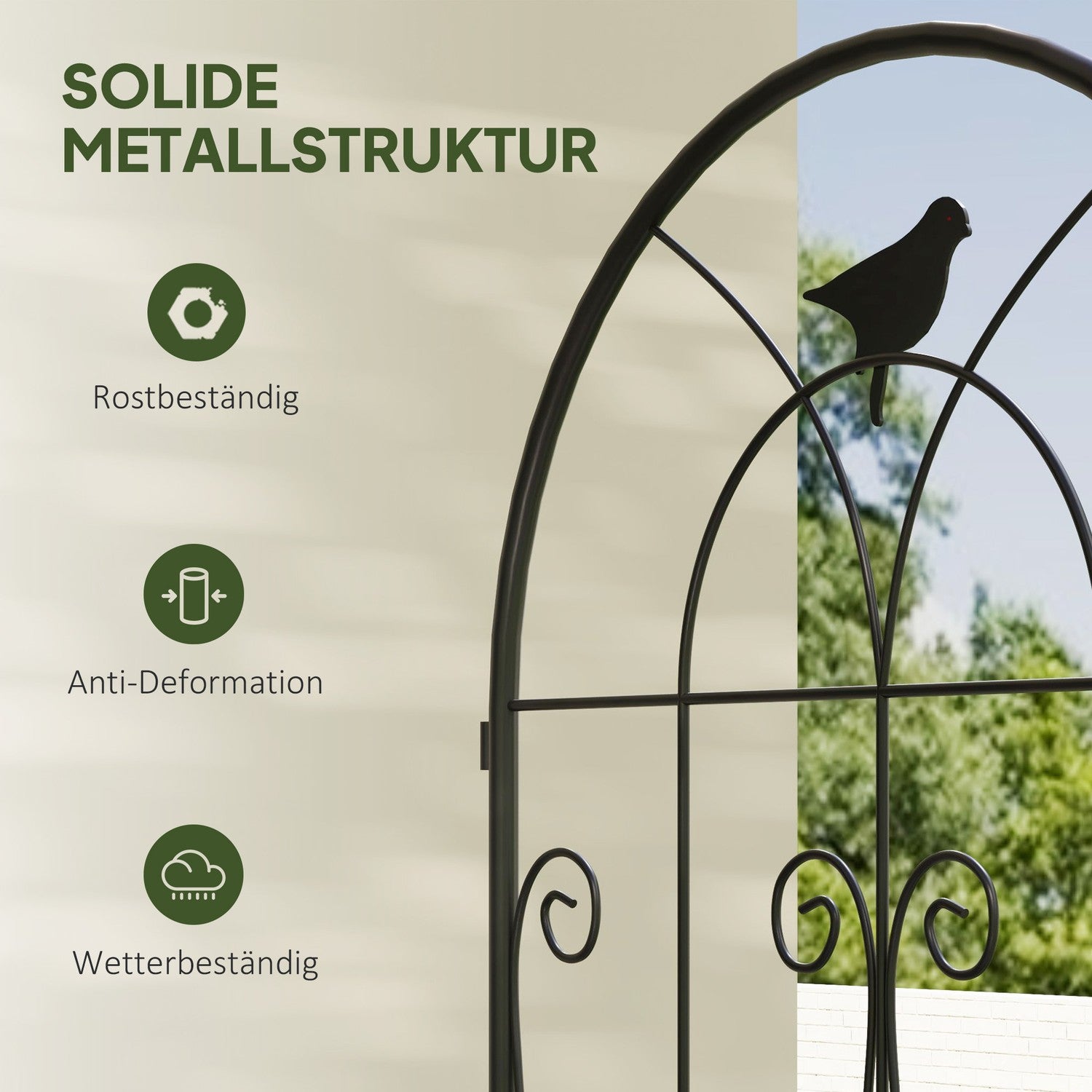 Rostskyddad metall fågeldesign spaljéset, 50x120 cm, 2-pack