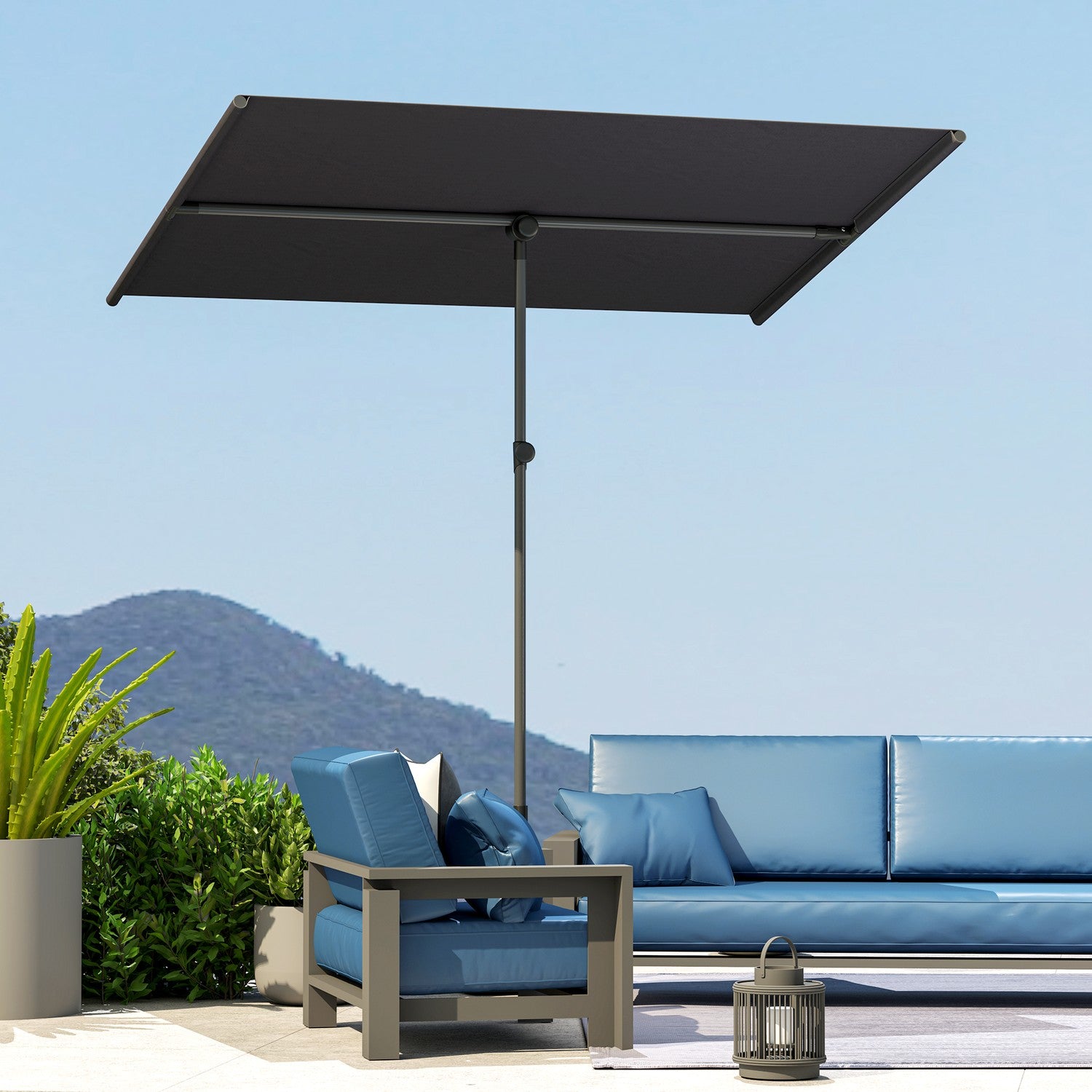 Roterbart trädgårdsparasoll – justerbar höjd, solskydd