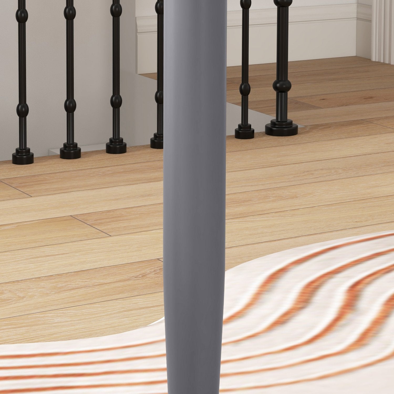 Runt grått matbord för 2 – moderna ben i stål