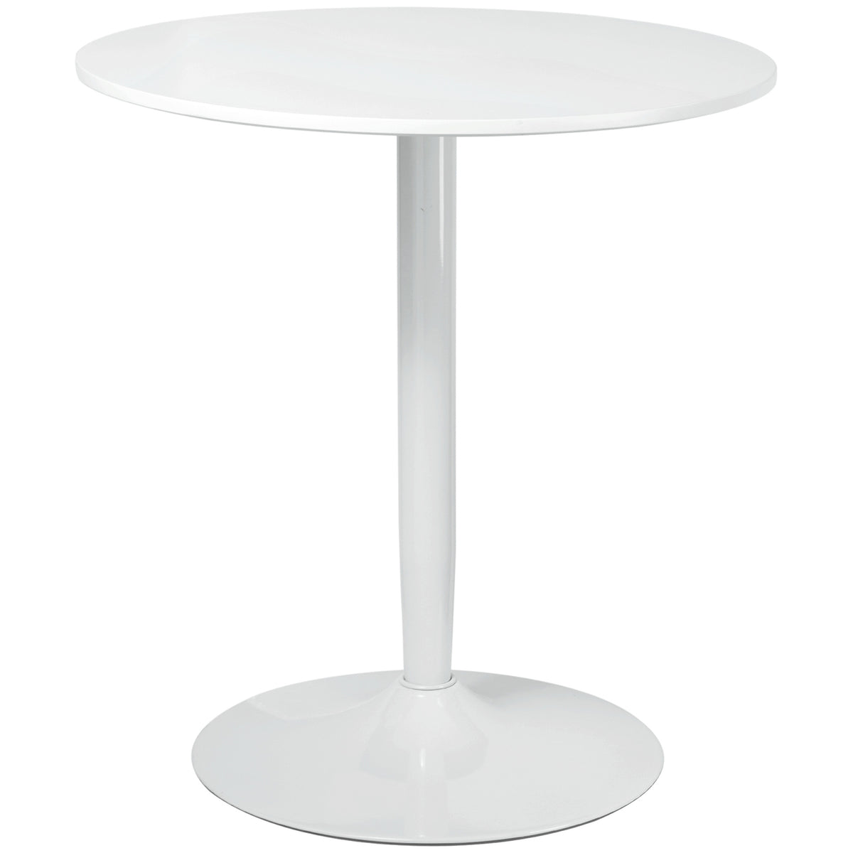 Runt matbord, Modern Vit, Stålben, Ø70 x 75 cm