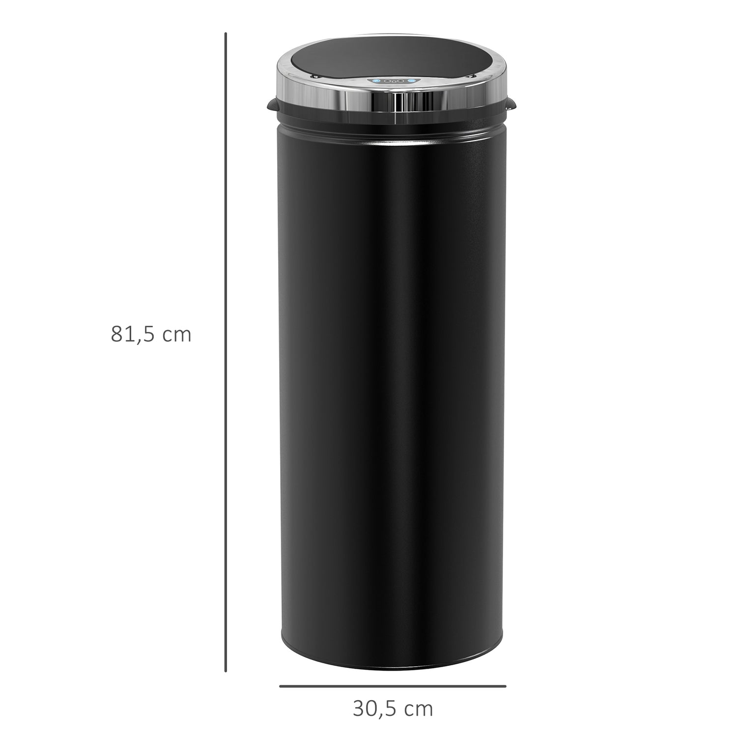 Automatisk sensor papperskorg, 50L, svart rostfritt stål