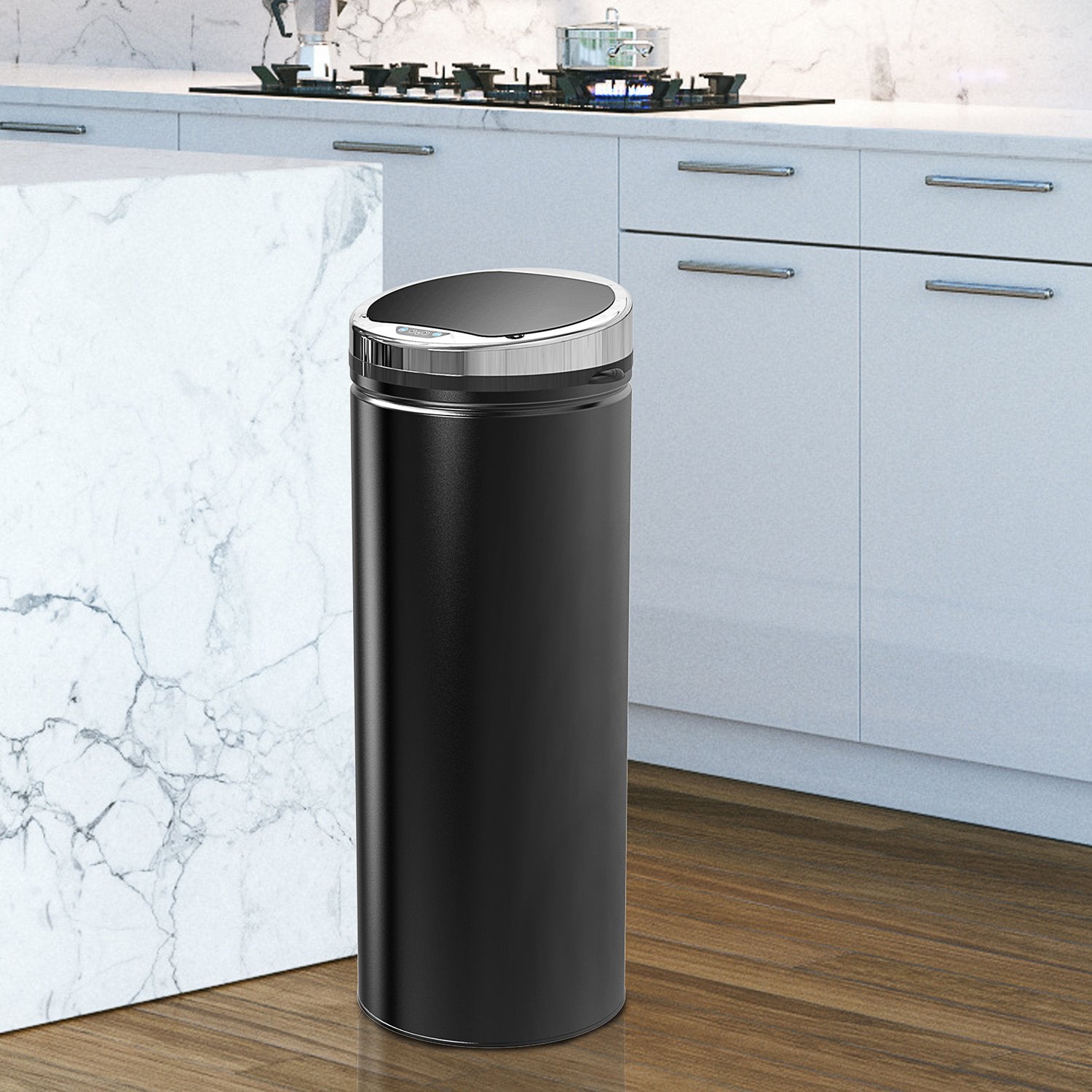 Automatisk sensor papperskorg, 50L, svart rostfritt stål