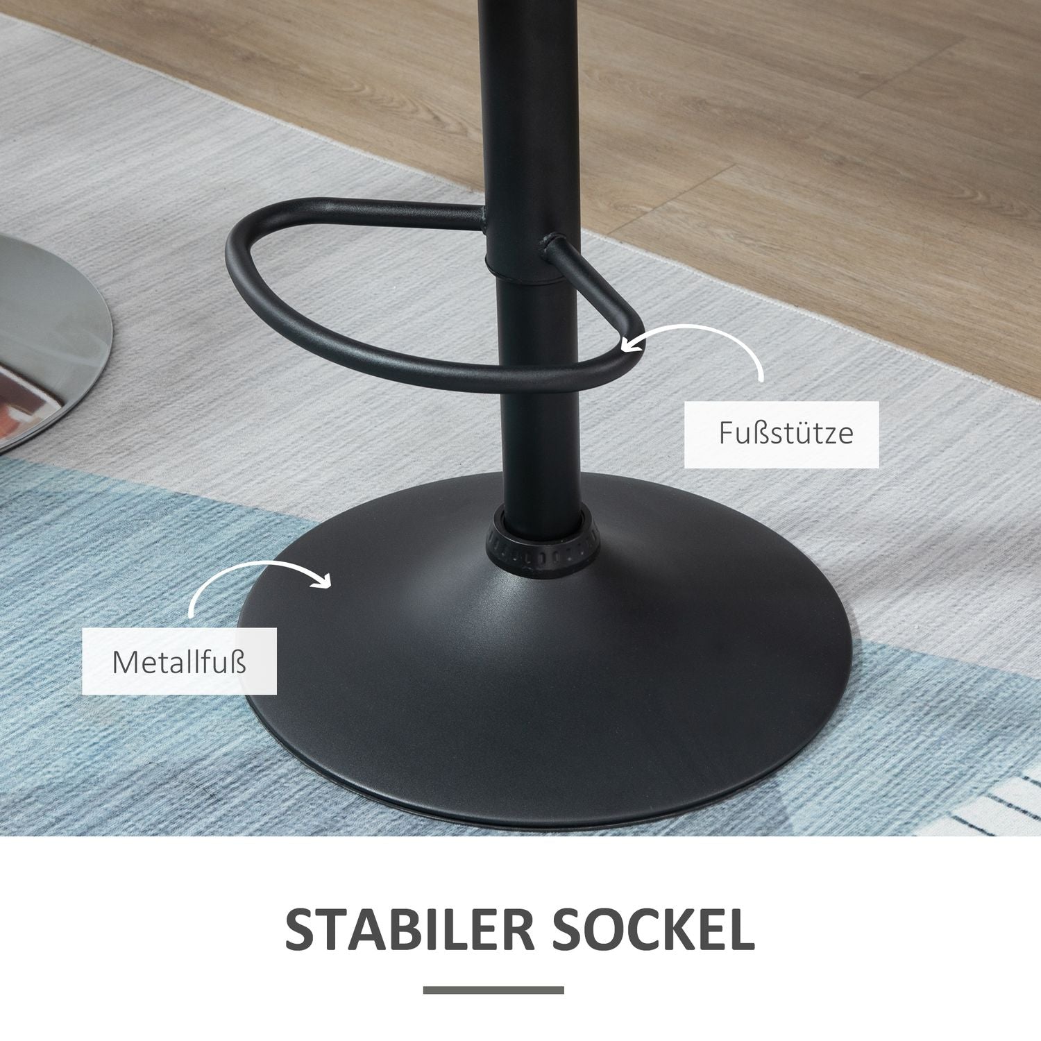 Set med 2 svarta svängbara barstolar, sammet, justerbar höjd