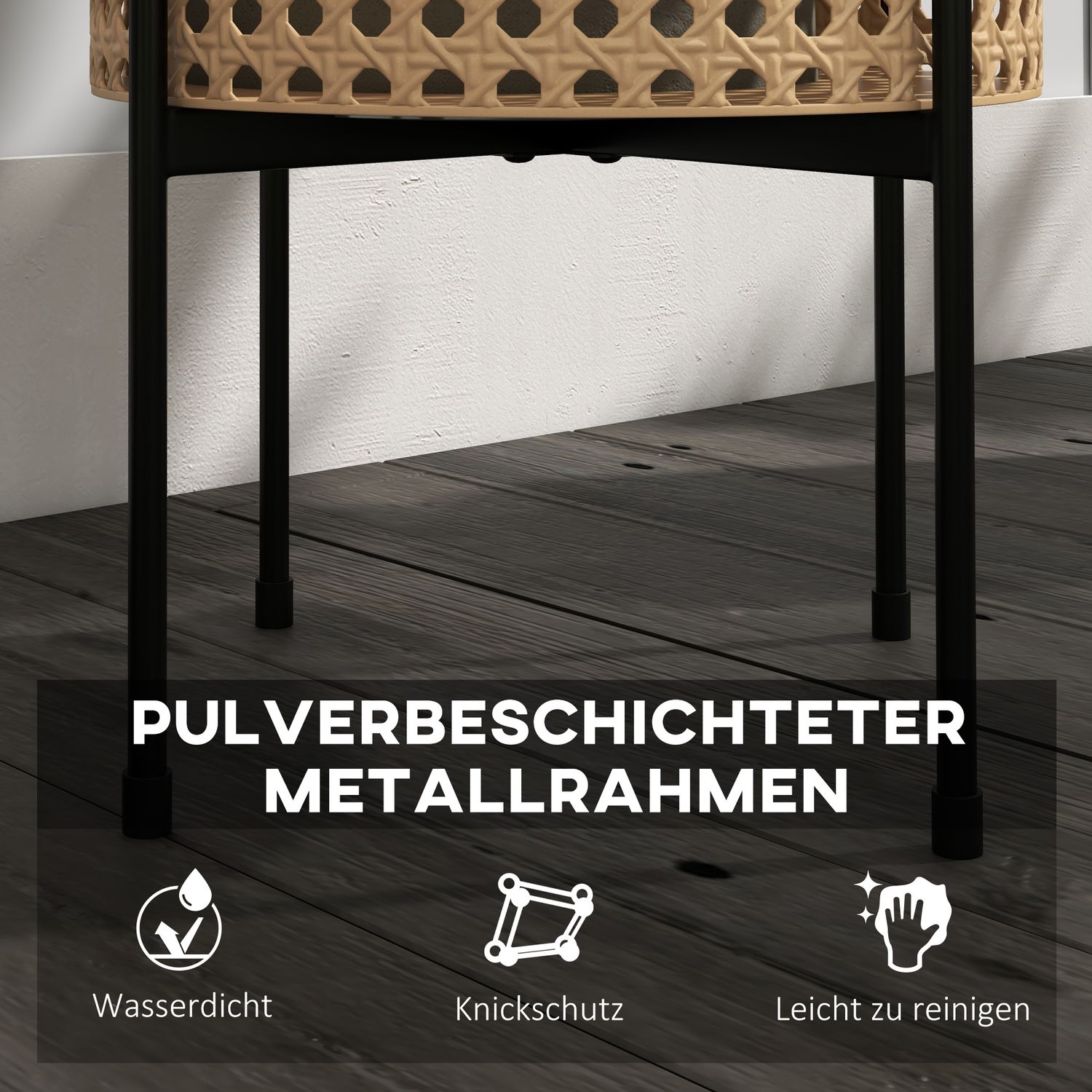 Guld Rotting-Look Plant Stand Set, inomhus/utomhus, 3-delat