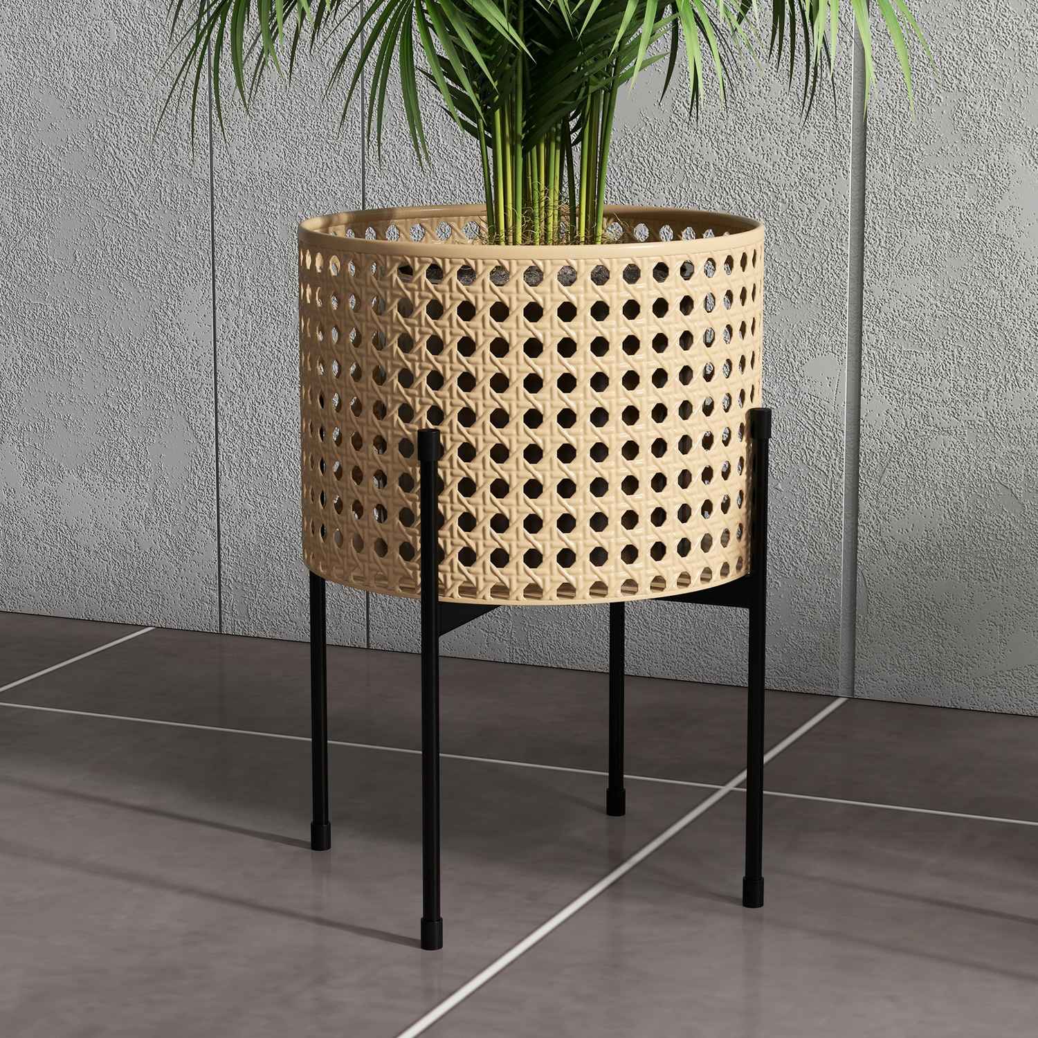 Guld Rotting-Look Plant Stand Set, inomhus/utomhus, 3-delat