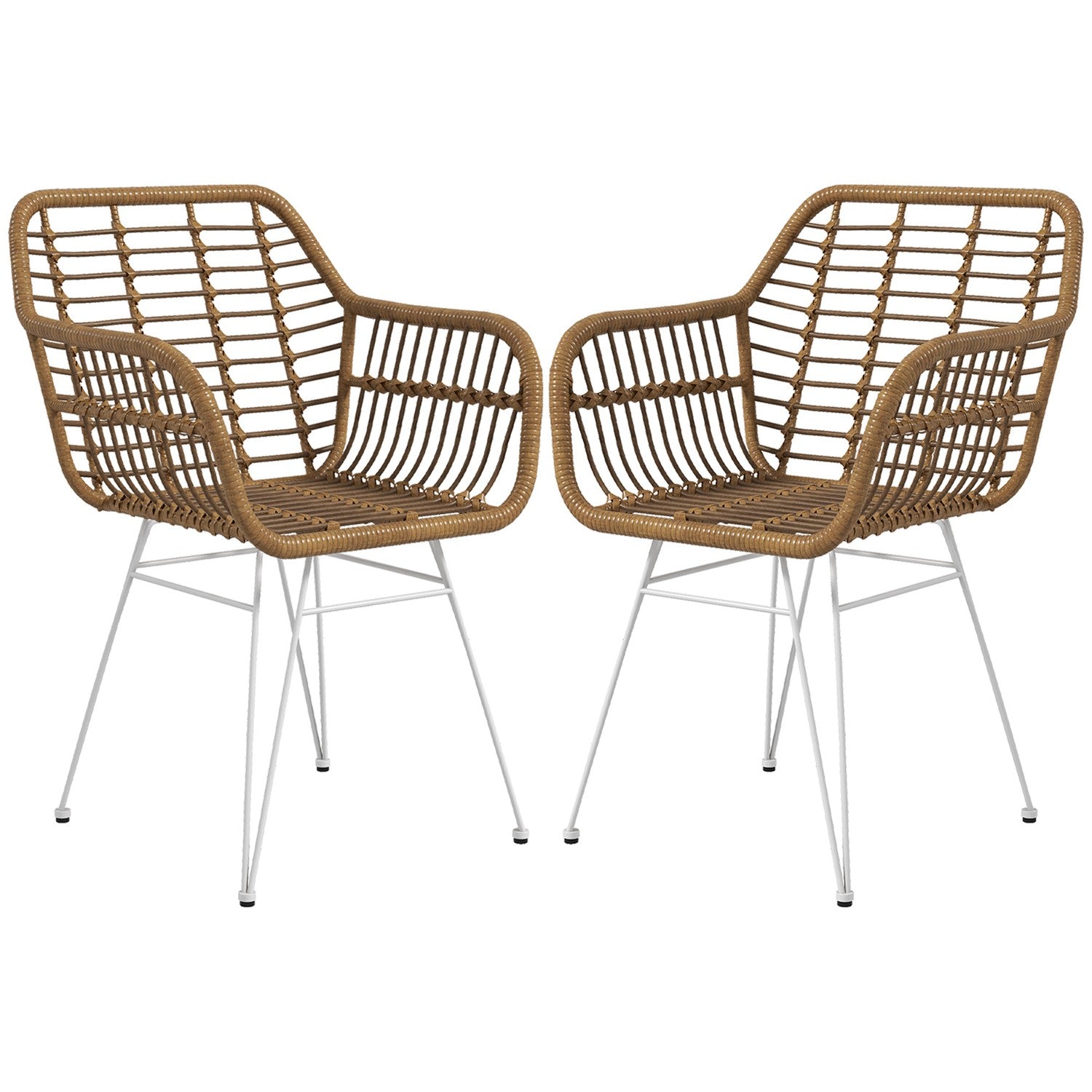 Matstolar i rotting, ergonomiska, 120 kg kapacitet, Boho Style