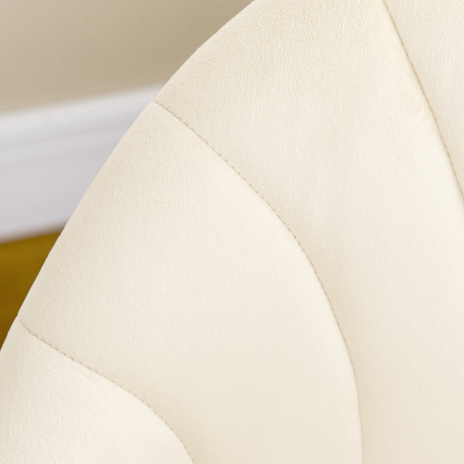 Set med 2 stoppade matstolar, Velvet Look, Cream