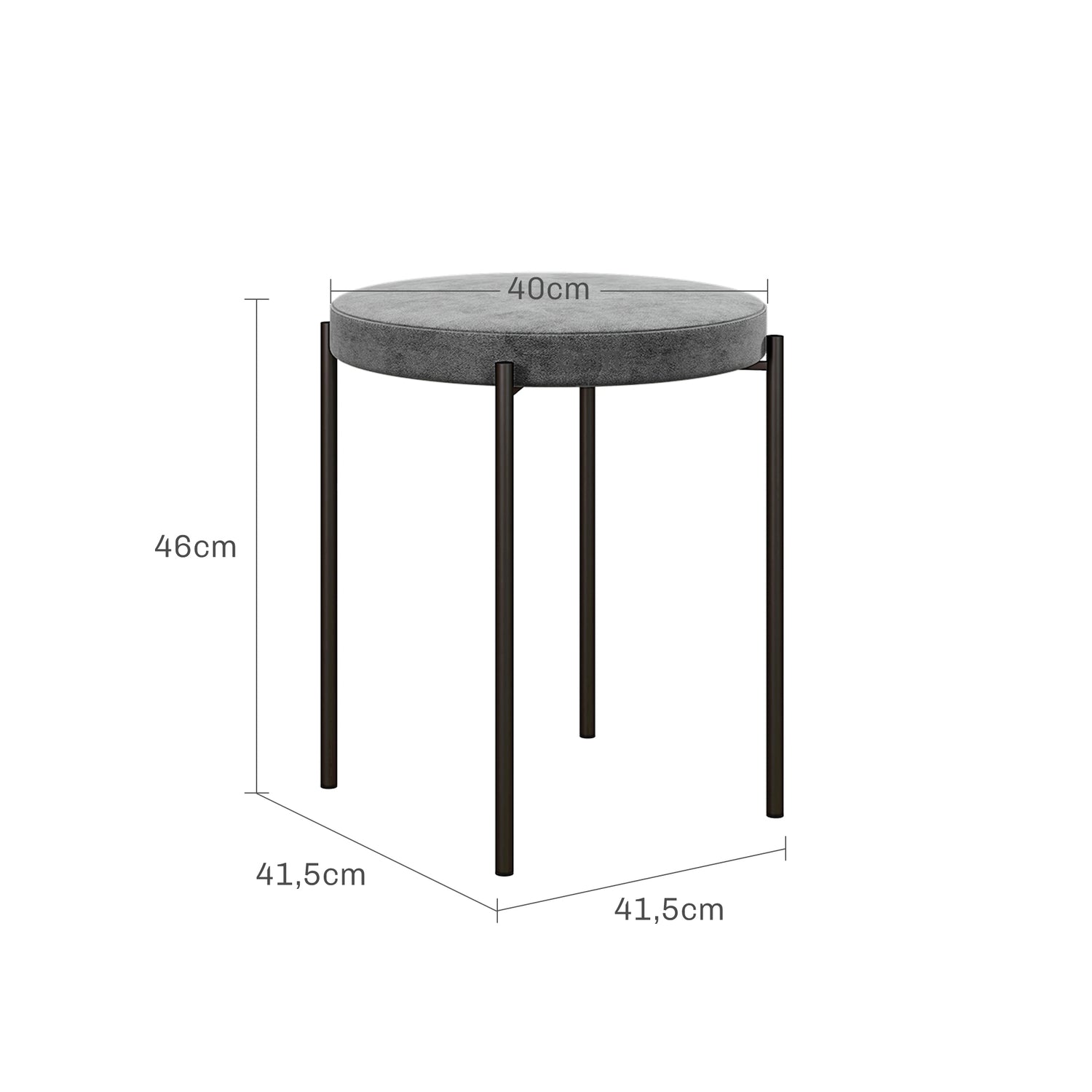 4 stapelbara matstolar i sammetslook med vadderad sits