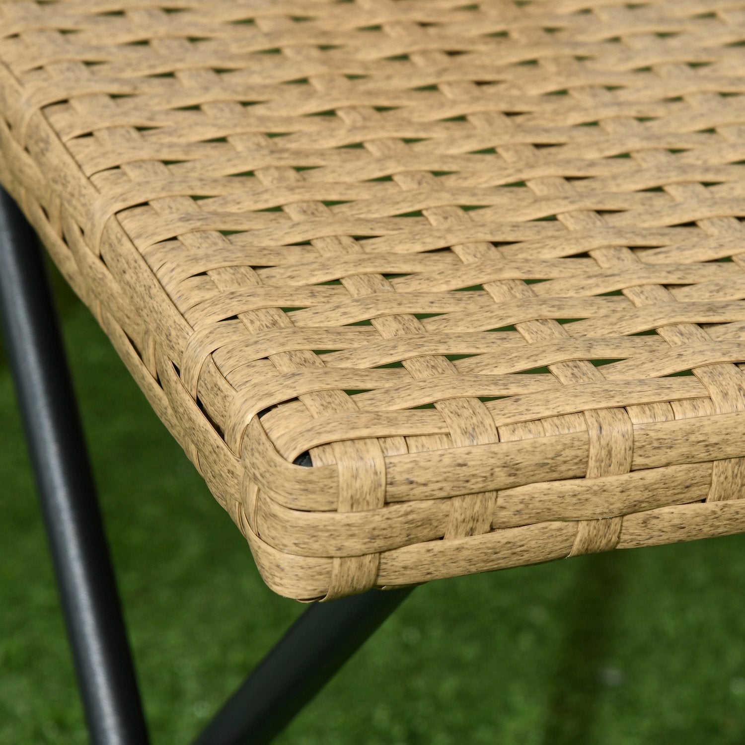 Hopfällbart trädgårdssidobord i polyrattan, metall, 40x40x40Cm