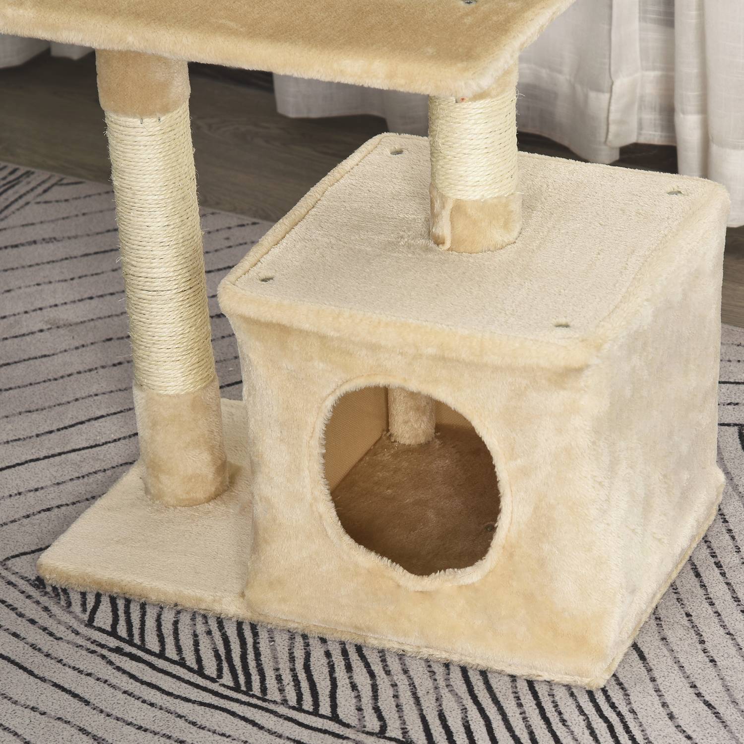Sisal Cat skrapstolpe, mjuk plysch, stabil, 50x30x80 cm