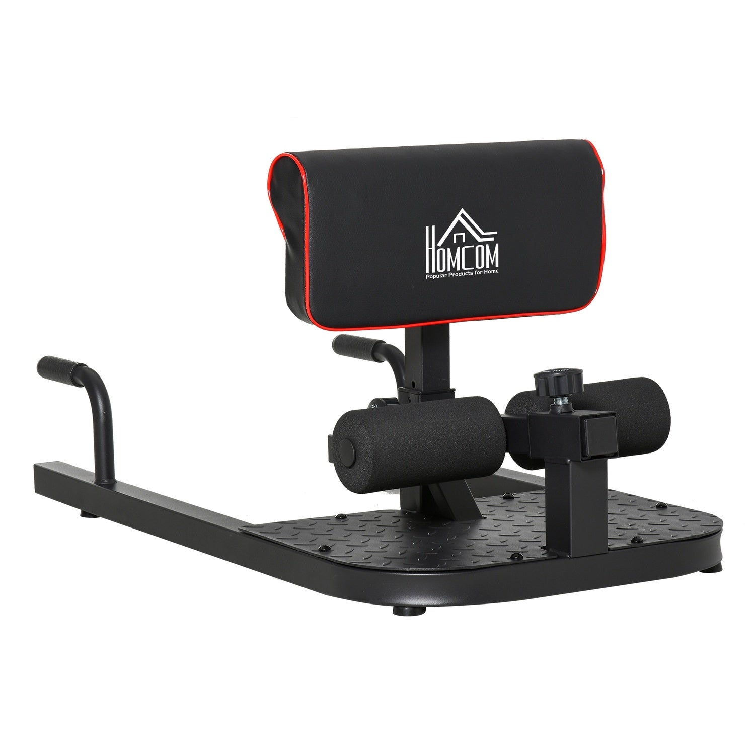 Justerbar 3-i-1 Sissy Squat & Leg Trainer, stål, svart