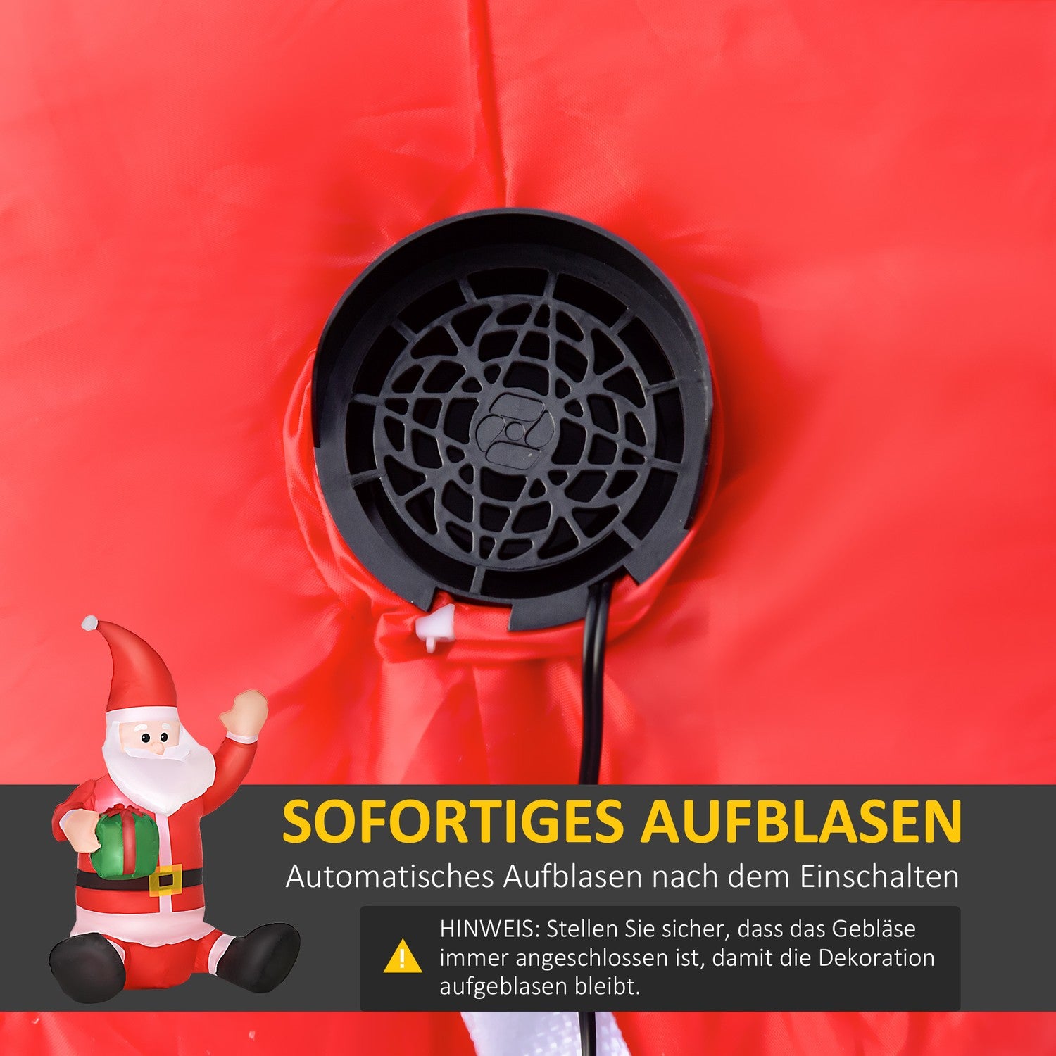 Uppblåsbar jultomte juldekoration med LED-ljus
