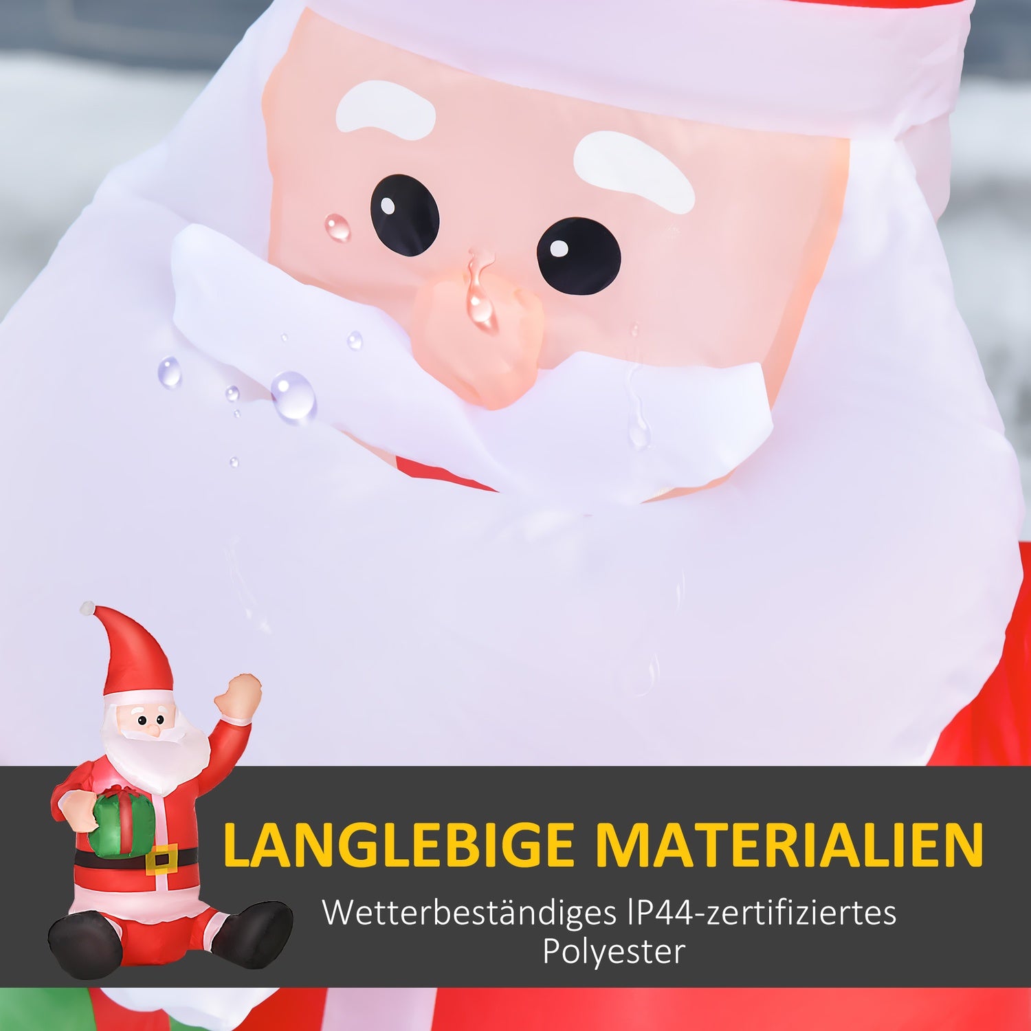 Uppblåsbar jultomte juldekoration med LED-ljus