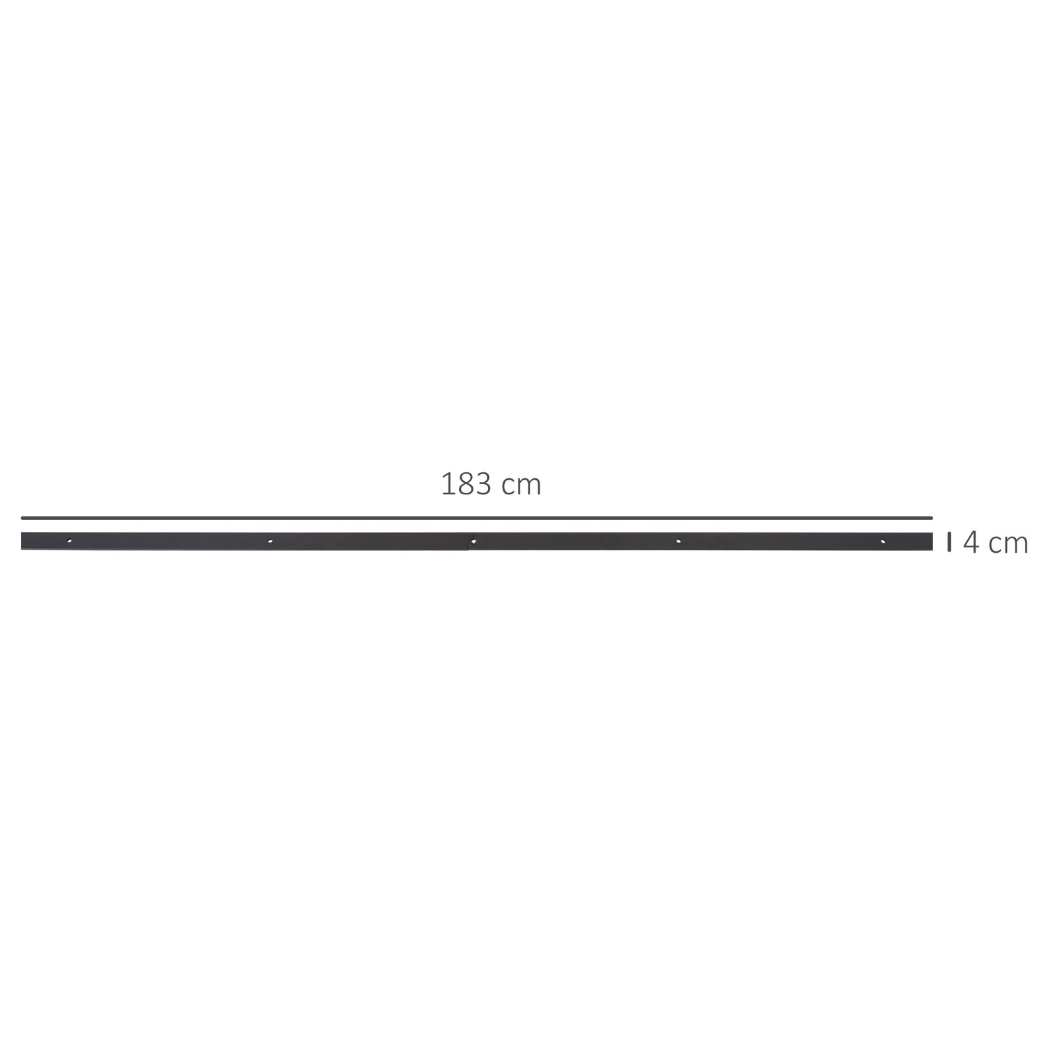 Skjutdörrsbeslagssats, 183 cm, Kolstål, Mörkbrun