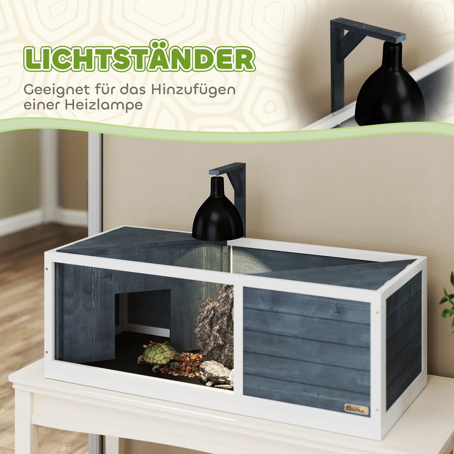 Sköldpaddsskåp i trä med gångjärnslock – 120x50x40 cm