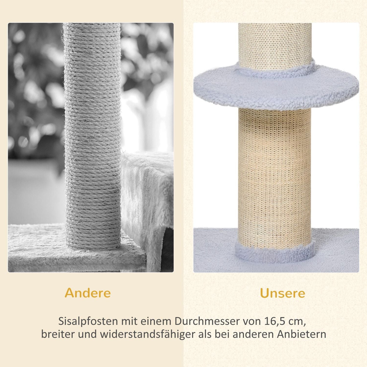 Ljusblå Sisal Cat Play Tree, 91cm, 30kg Kapacitet