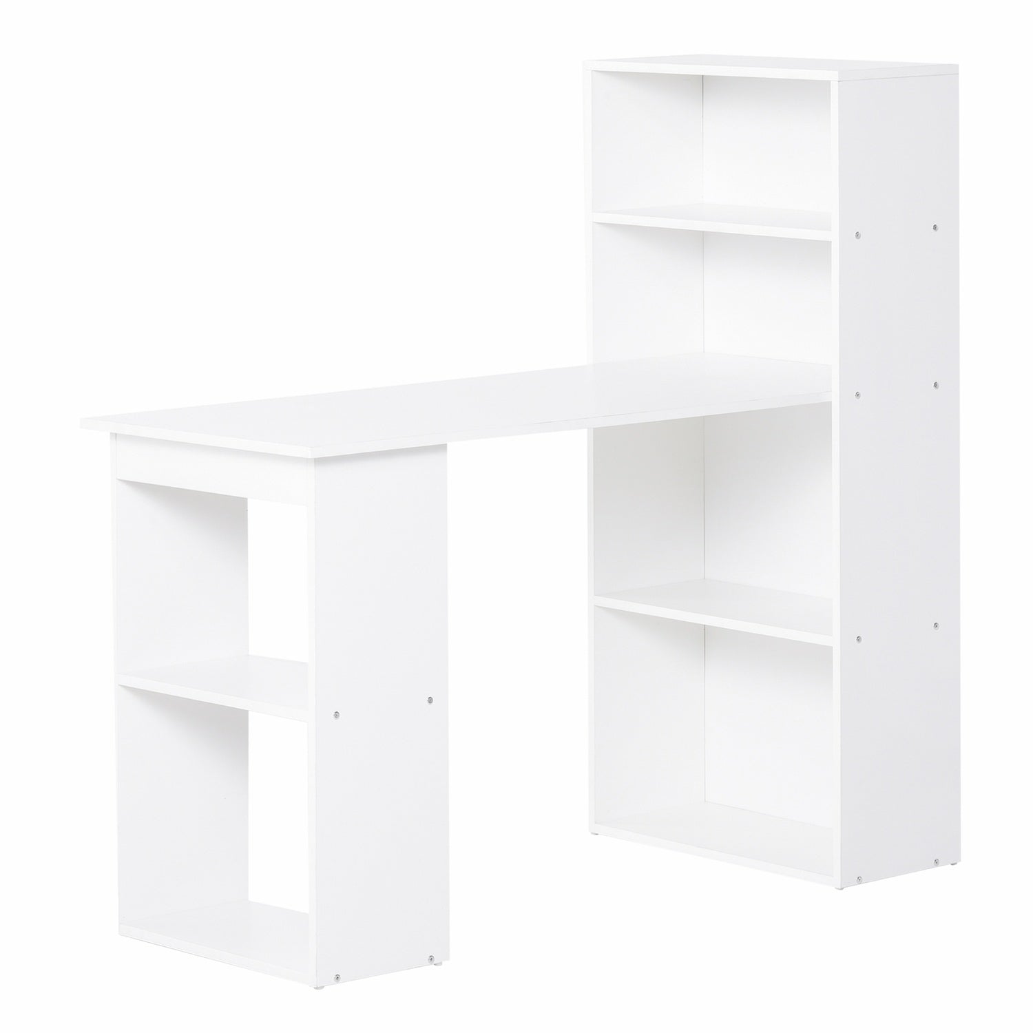 Vitt Skrivbord Köksbord Med Hylla – 120x55x120 cm