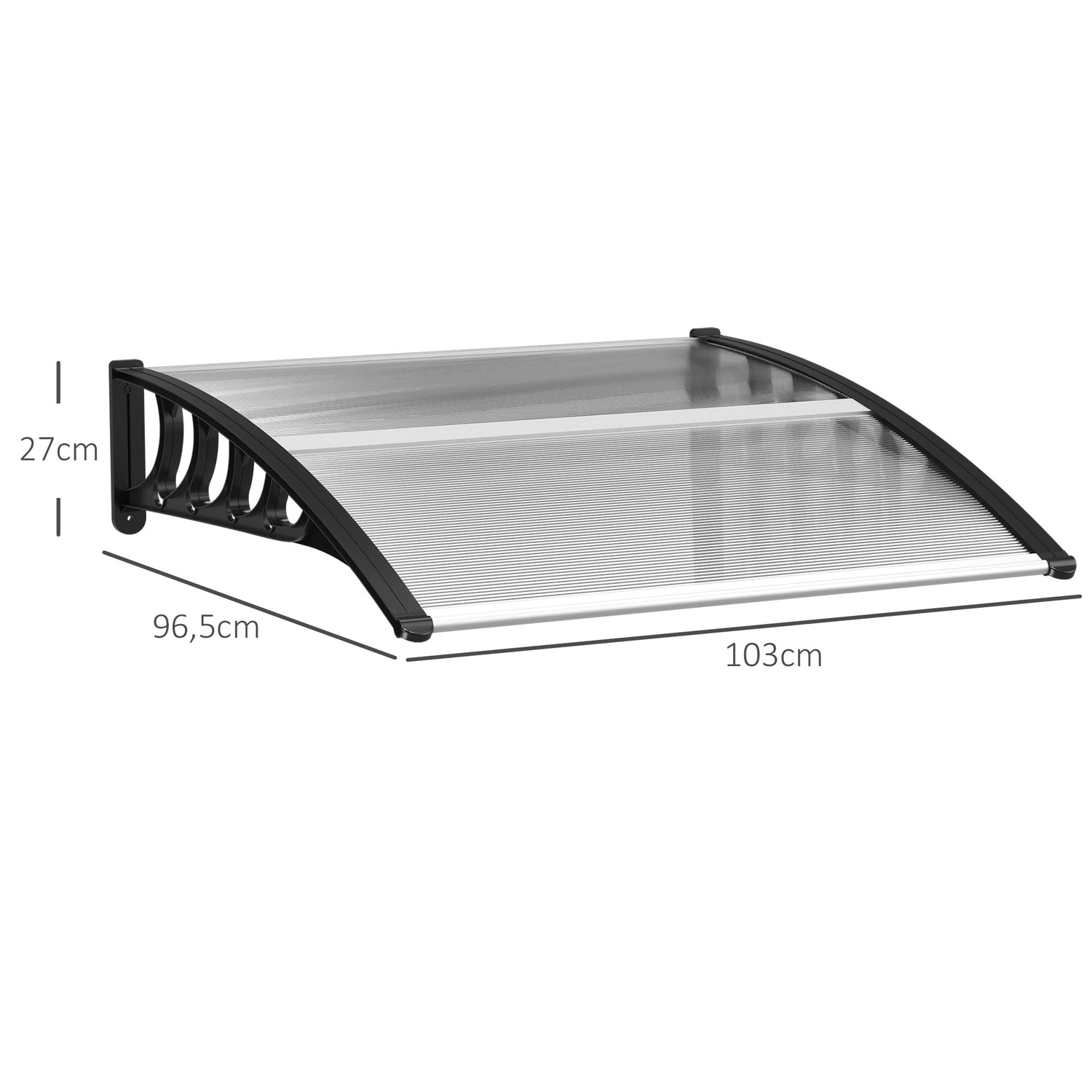 Framdörr aluminiumkapell 103x96,5x27 cm, UV- och regnskydd
