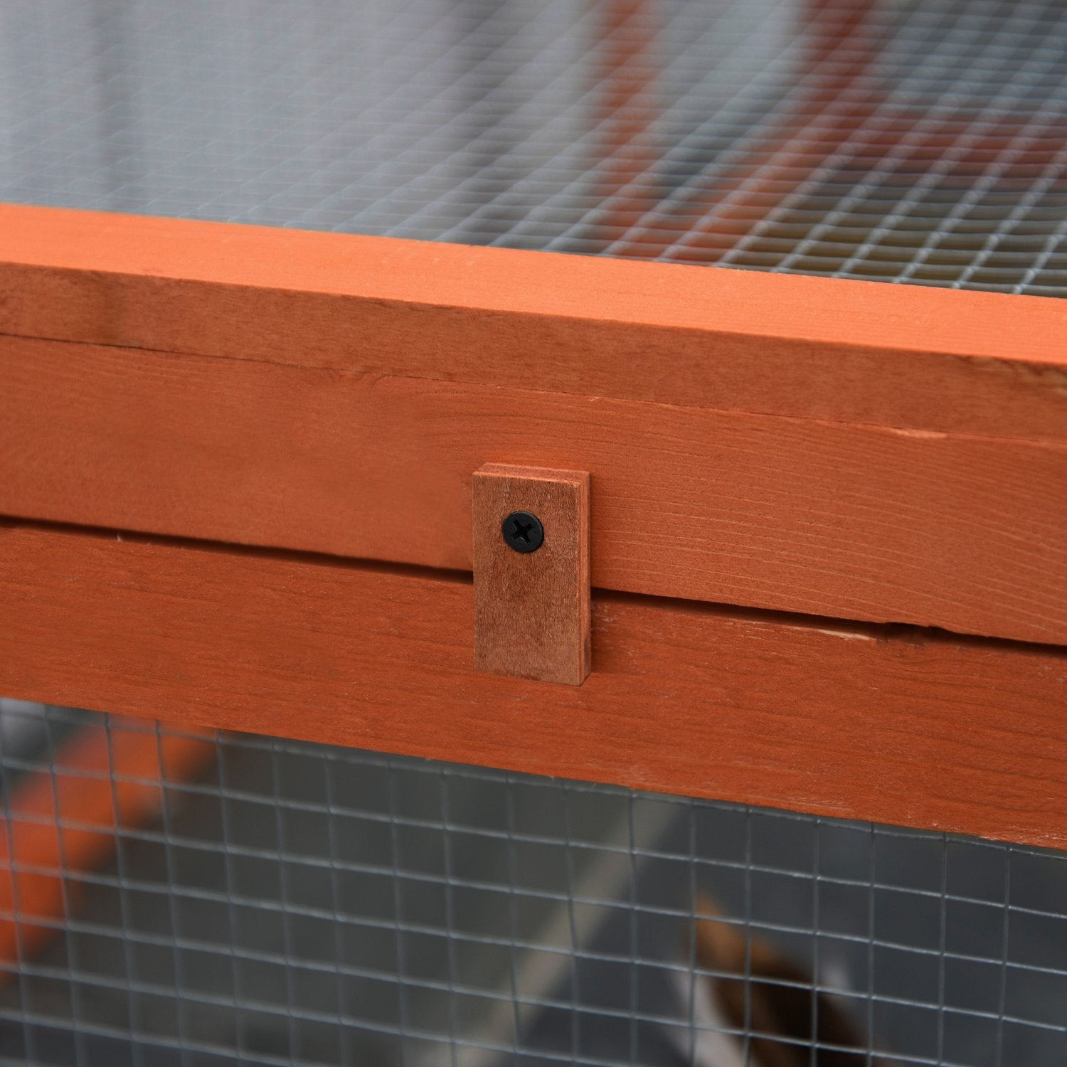 Smådjursbur med utomhusinhägnad, 180 x 90 x 48 cm