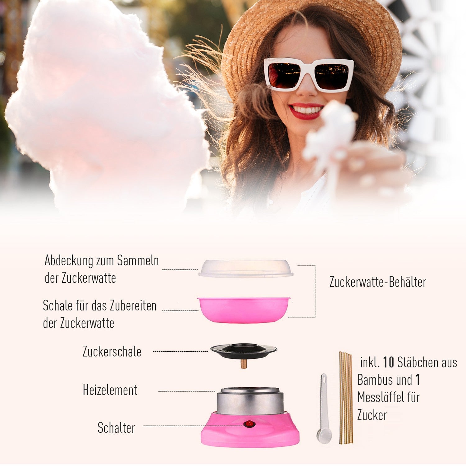 Sockervaddsmaskin – Pink Candy Floss Maker