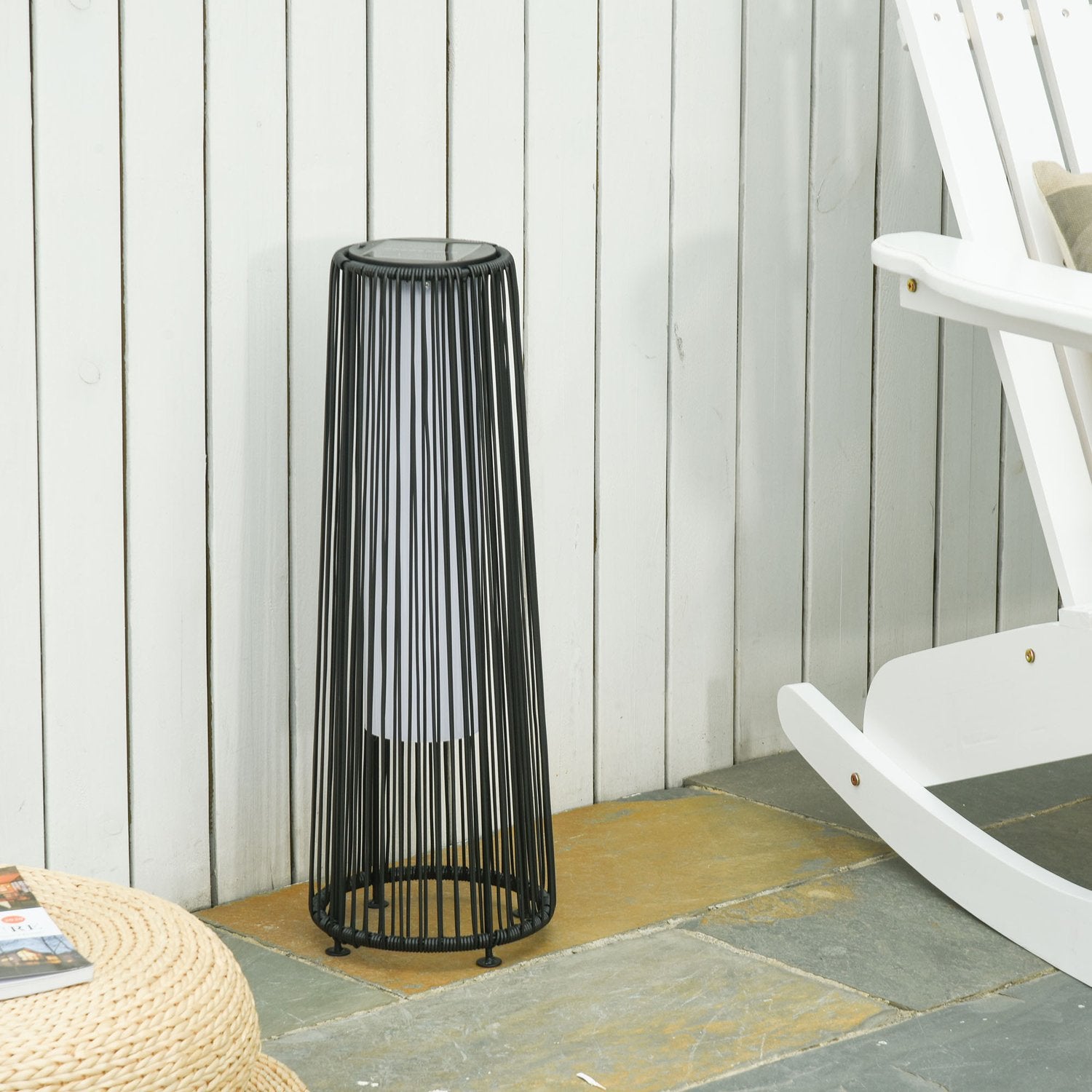 Vattentät Solar Garden Light med Sensor, Svart, 21,5x61 Cm