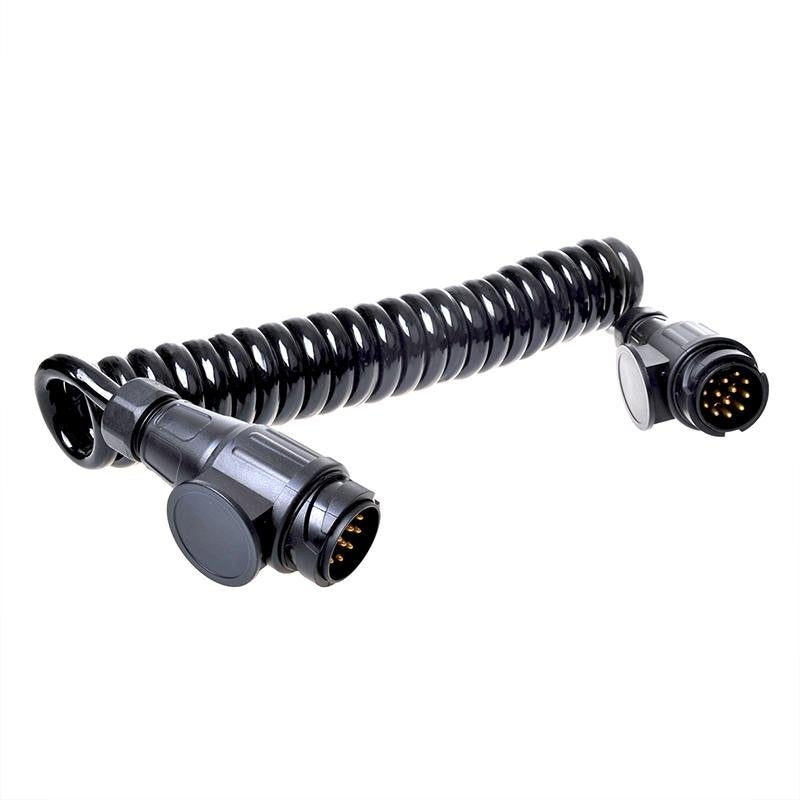 Spiralkabel 3,5M 8 ledare med 2x 13-polig kontakt PVC i blister