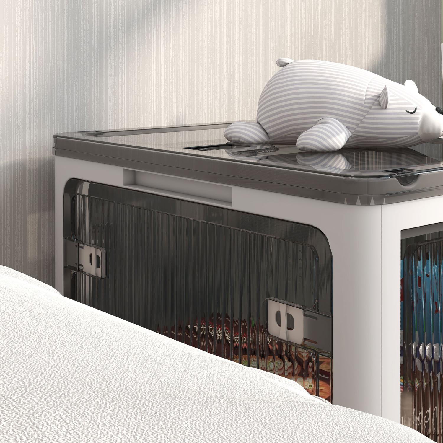 Stapelbar 69L förvaringslåda med hjul – Vit