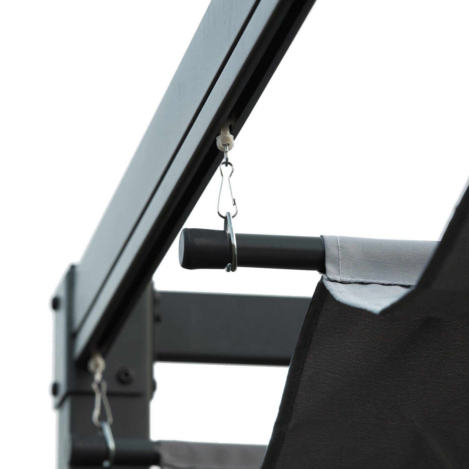 Stålpergola 4x3m med justerbart tak, mörkgrå