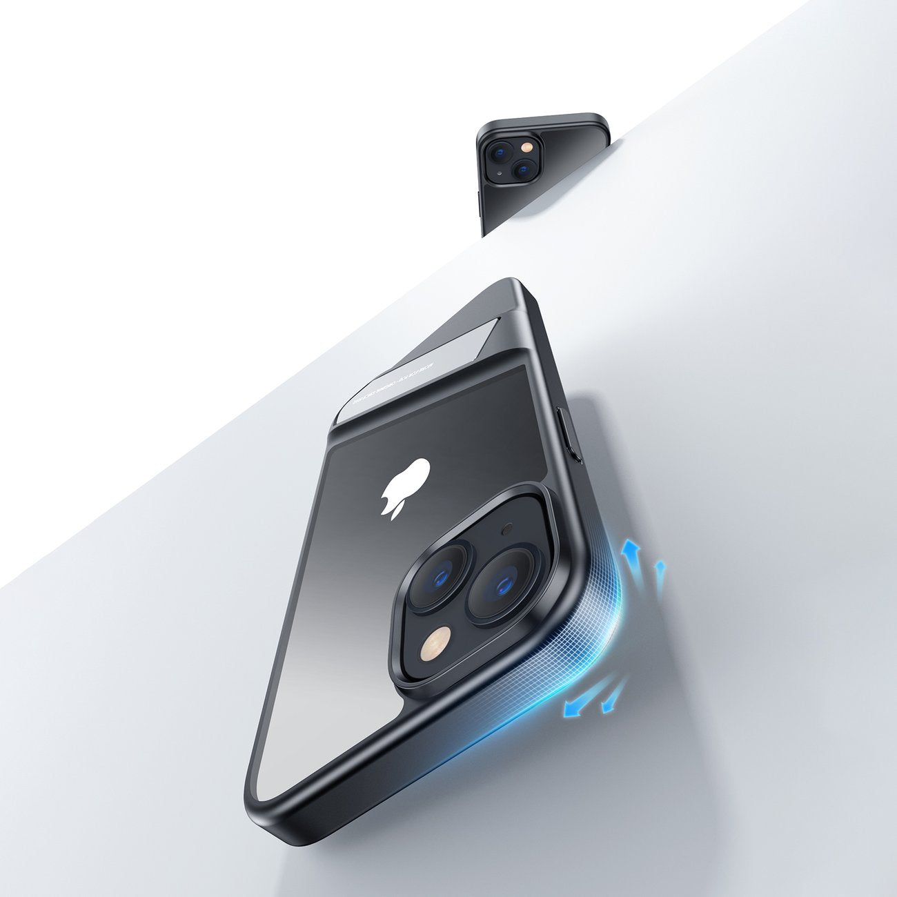 Styvt fodral med gelram och inbyggt ställ för iPhone 14 Plus svart