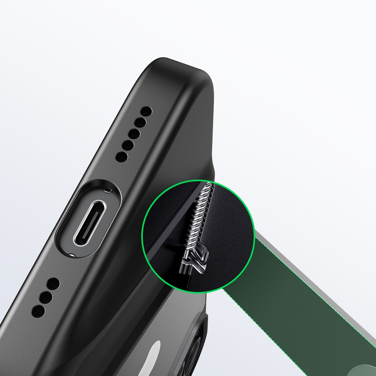 Styvt fodral med gelram och inbyggt ställ för iPhone 14 Plus svart