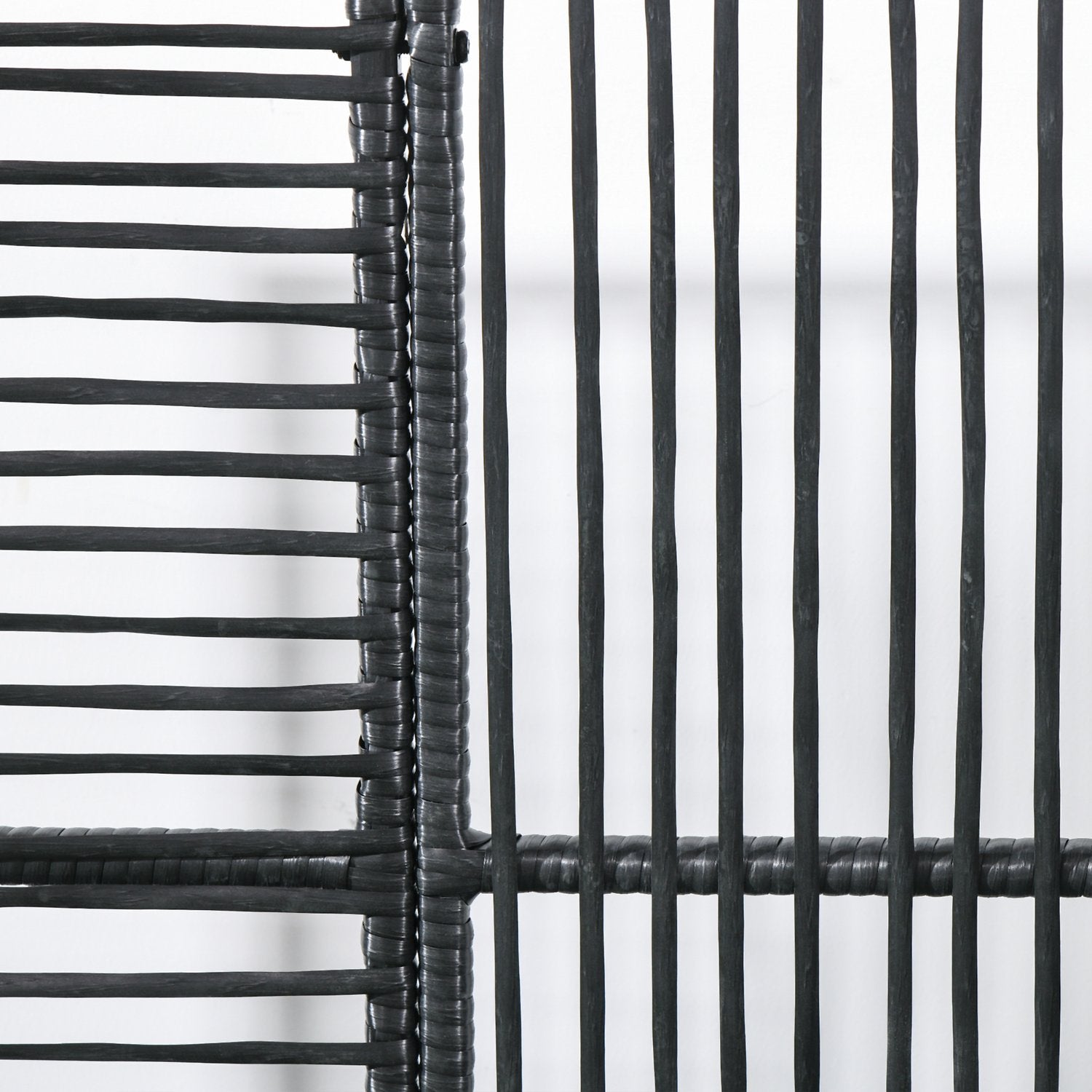 Svart Polyrattan Upphöjd trädgårdssäng med spaljé 103x103x29 cm