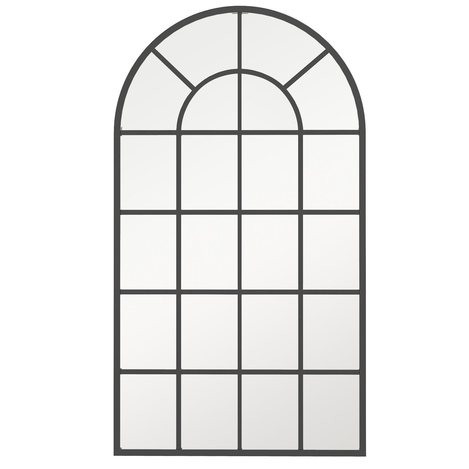 Svart metallram väggspegel, 110 x 62 cm, mångsidig hängspegel