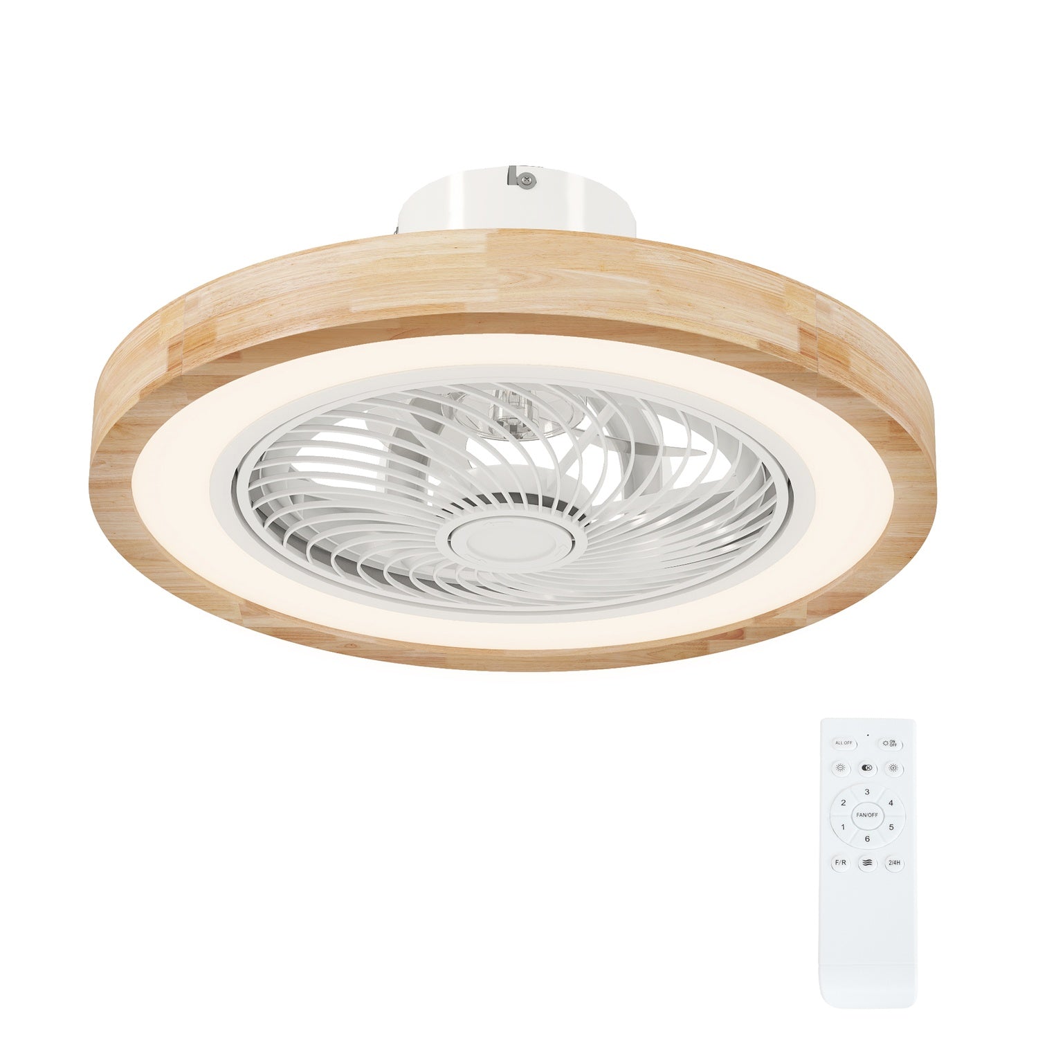 Takfläktljus med fjärrkontroll, dimbar LED, RGB 6-hastighet