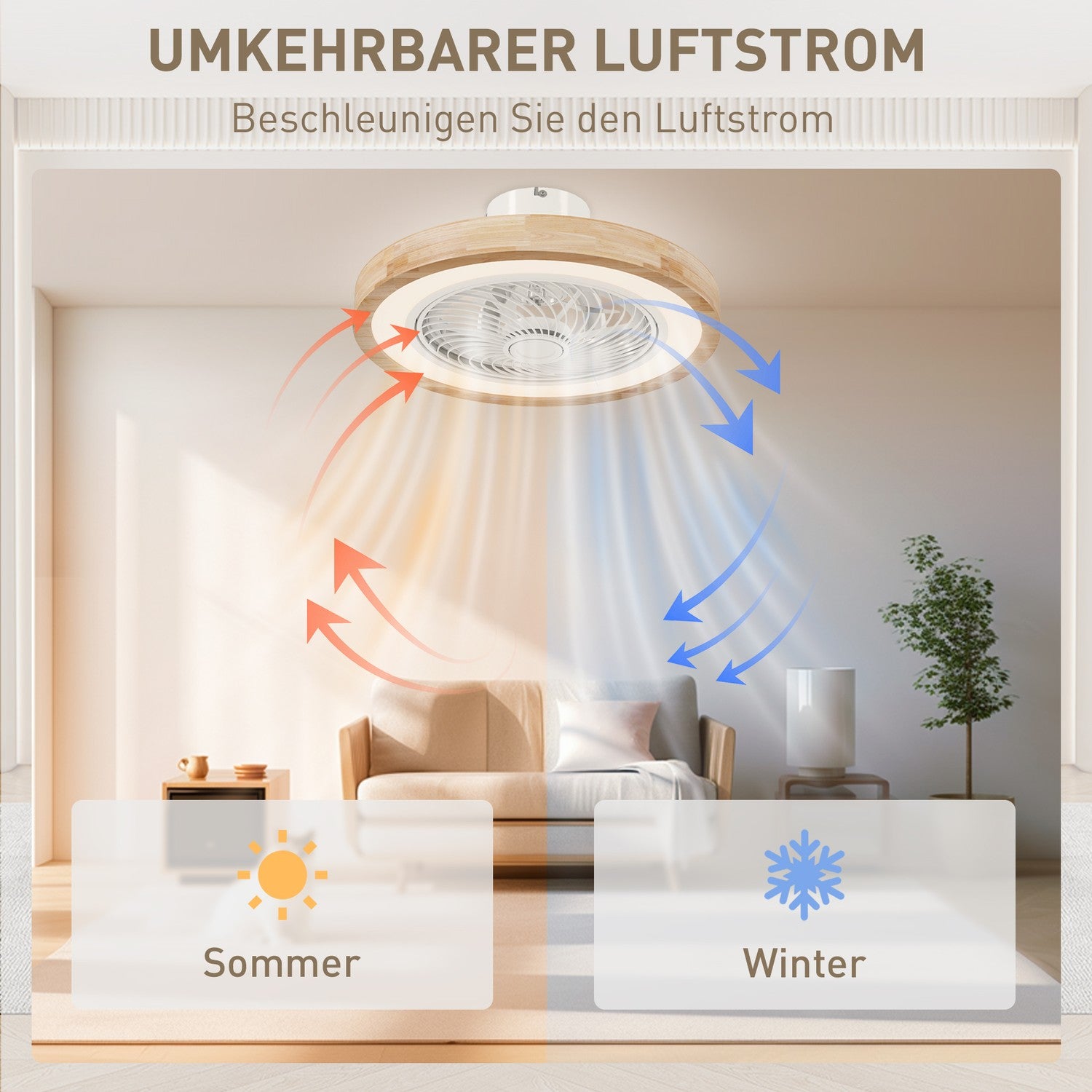 Takfläktljus med fjärrkontroll, dimbar LED, RGB 6-hastighet