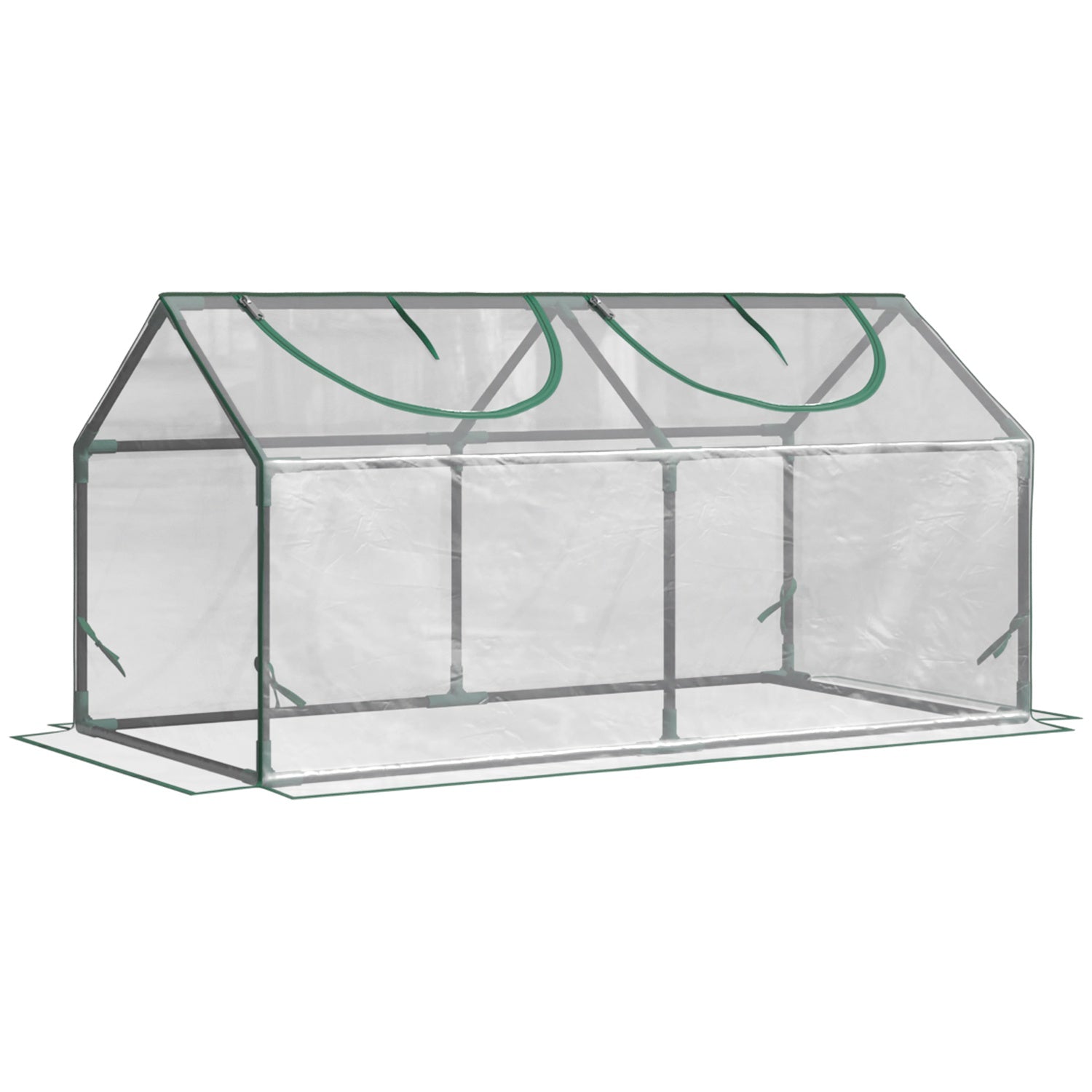 Transparent PVC-växthus med fönster – 120x60x60 cm