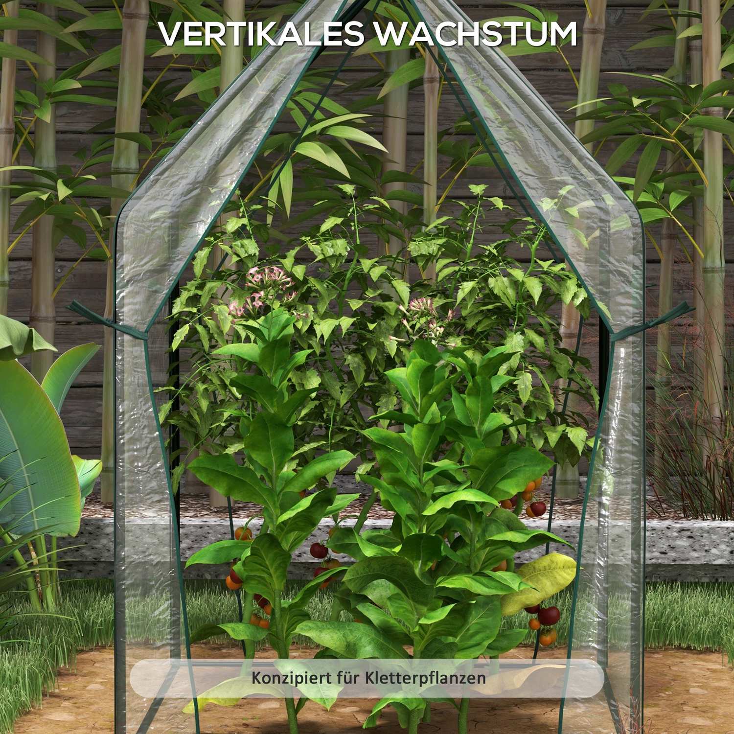 Transparent vindtätt växthus för trädgård, 90x90x145 cm