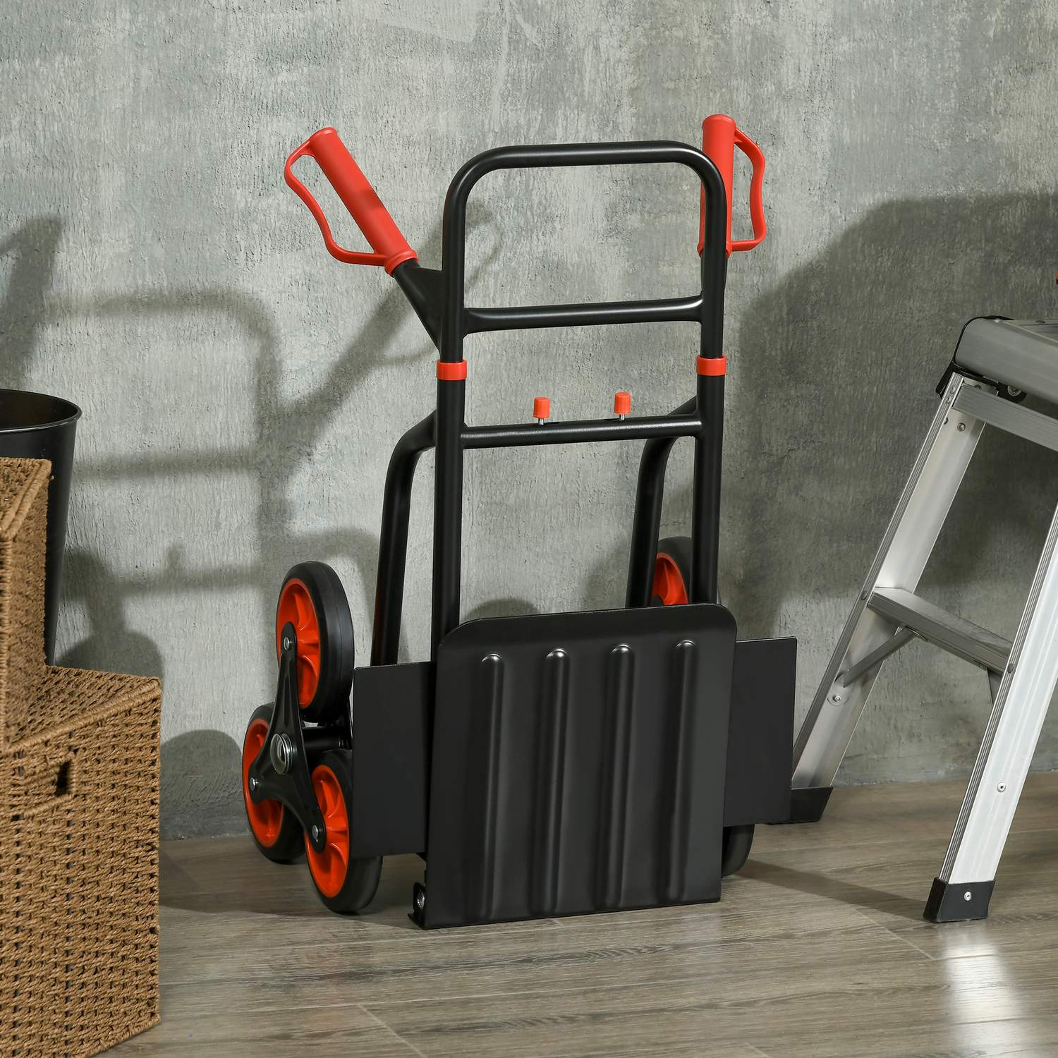Fällbar trappklättrare handtruck, stål, 150 kg Kapacitet